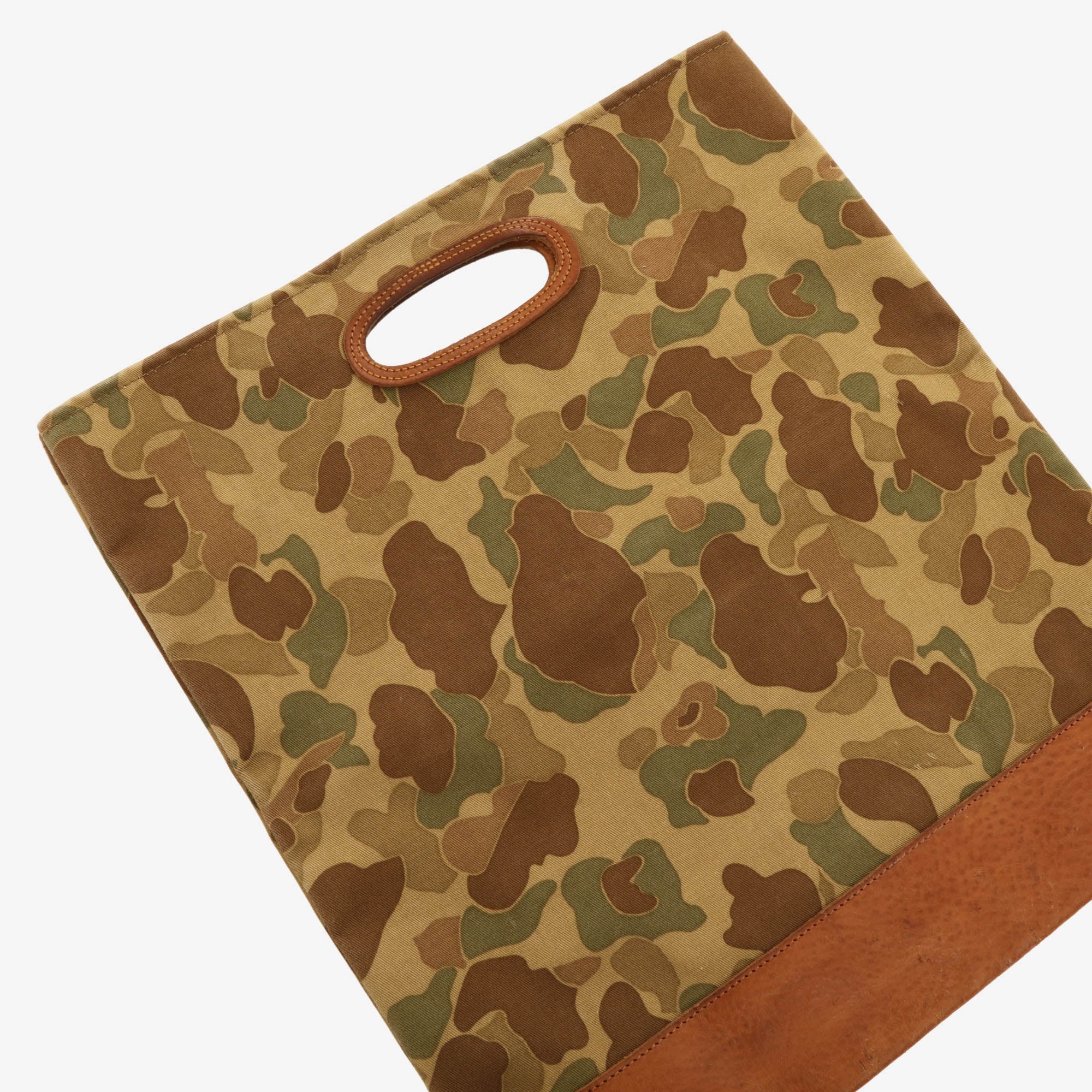 Leather Camo Clutch Tote (SHIPS)