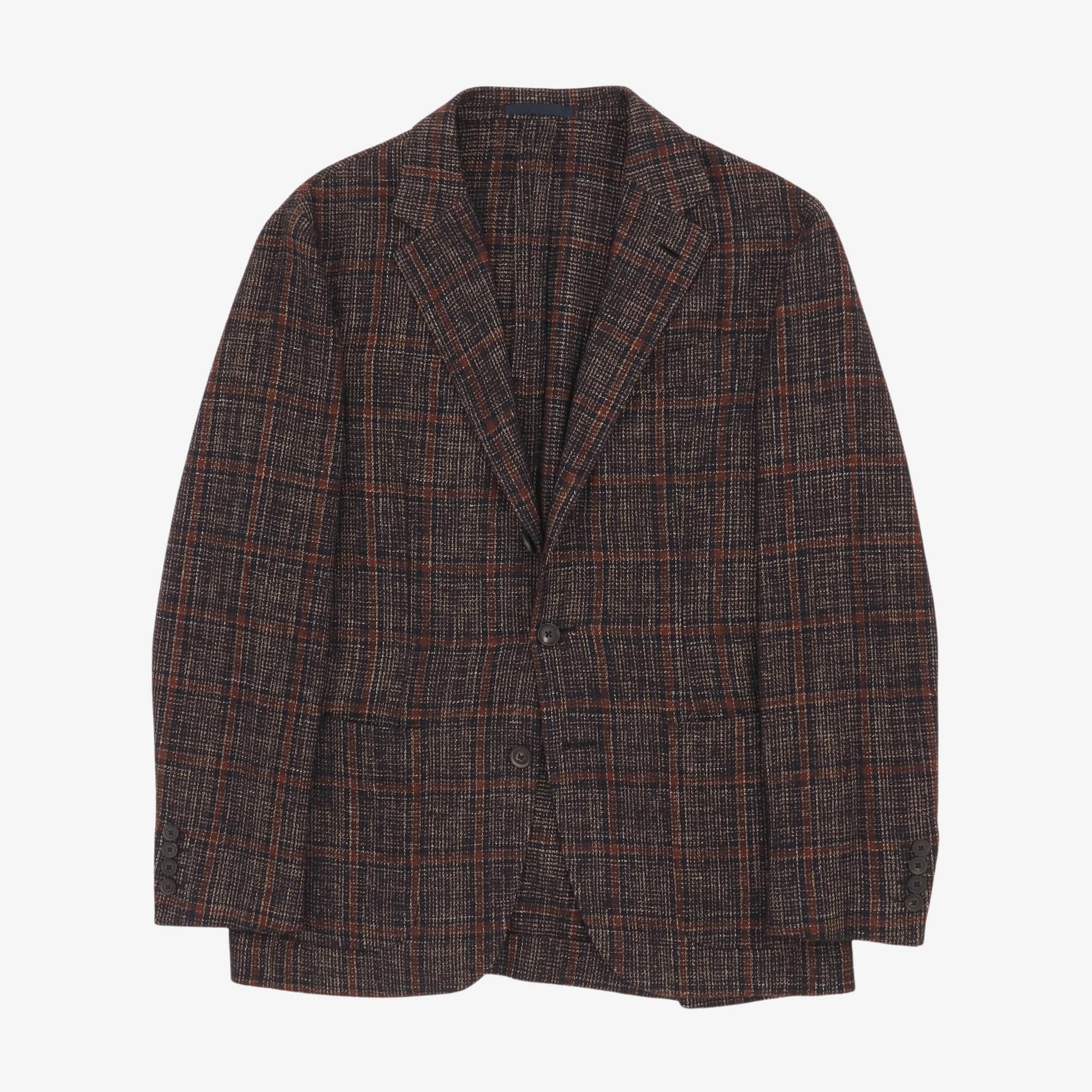 Plaid Wool Linen Jacket
