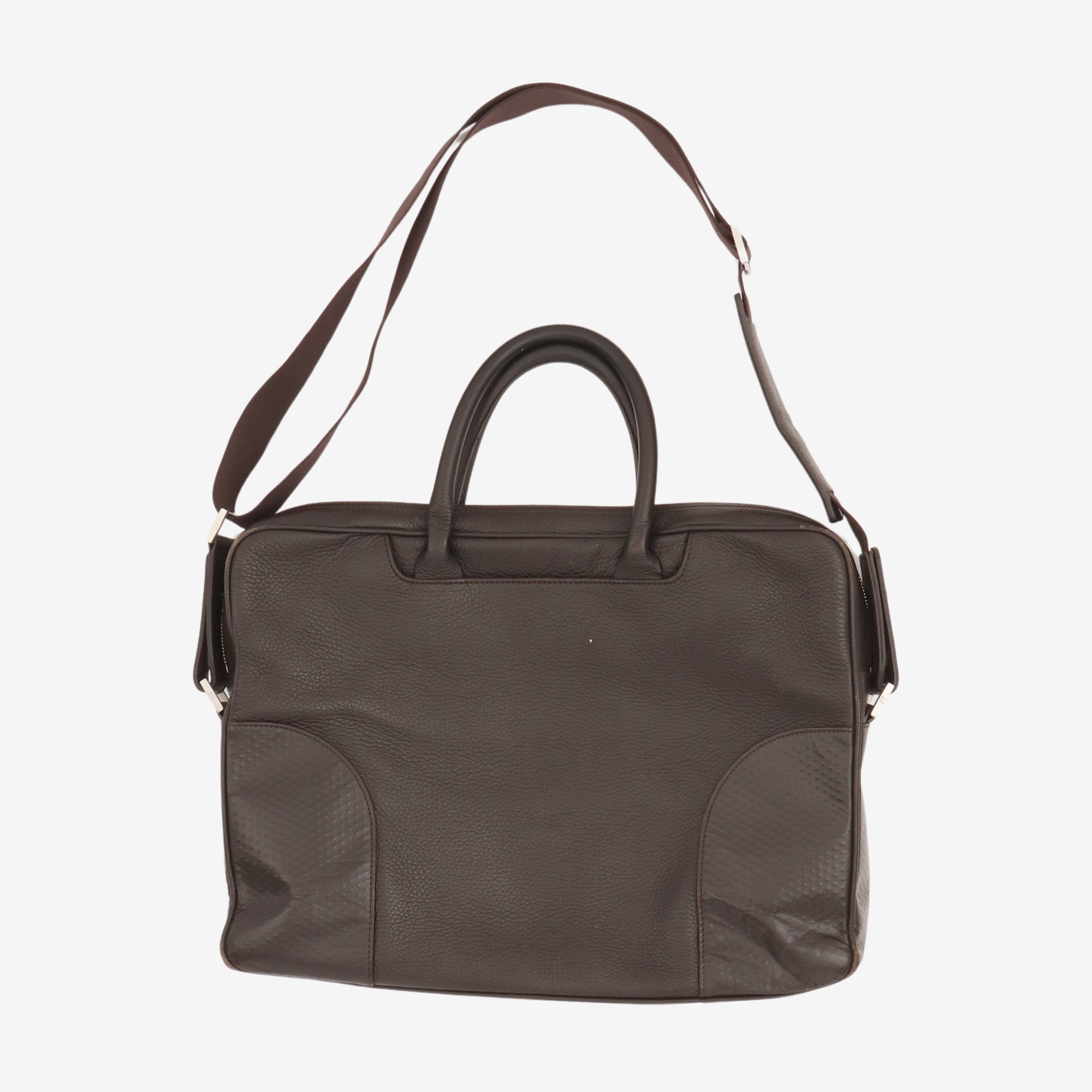 Cacao Leather Double Gusset Briefcase