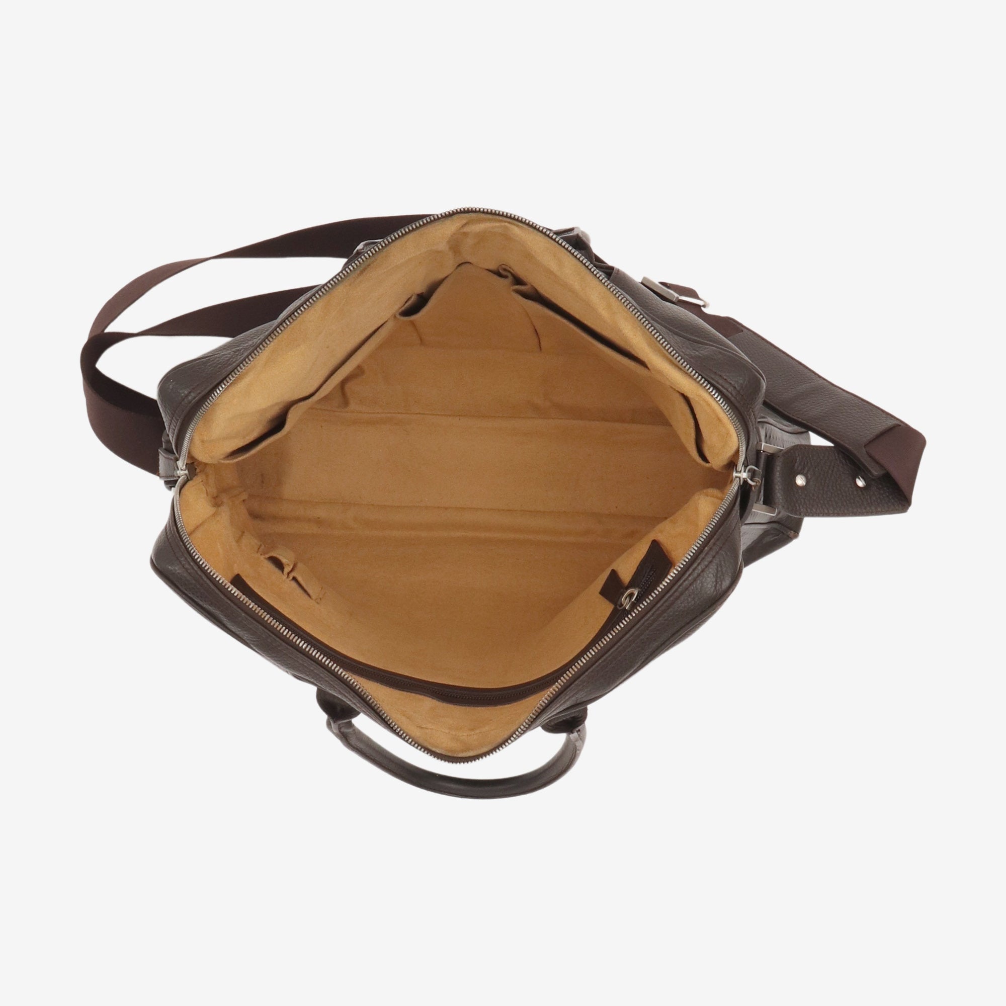 Cacao Leather Double Gusset Briefcase