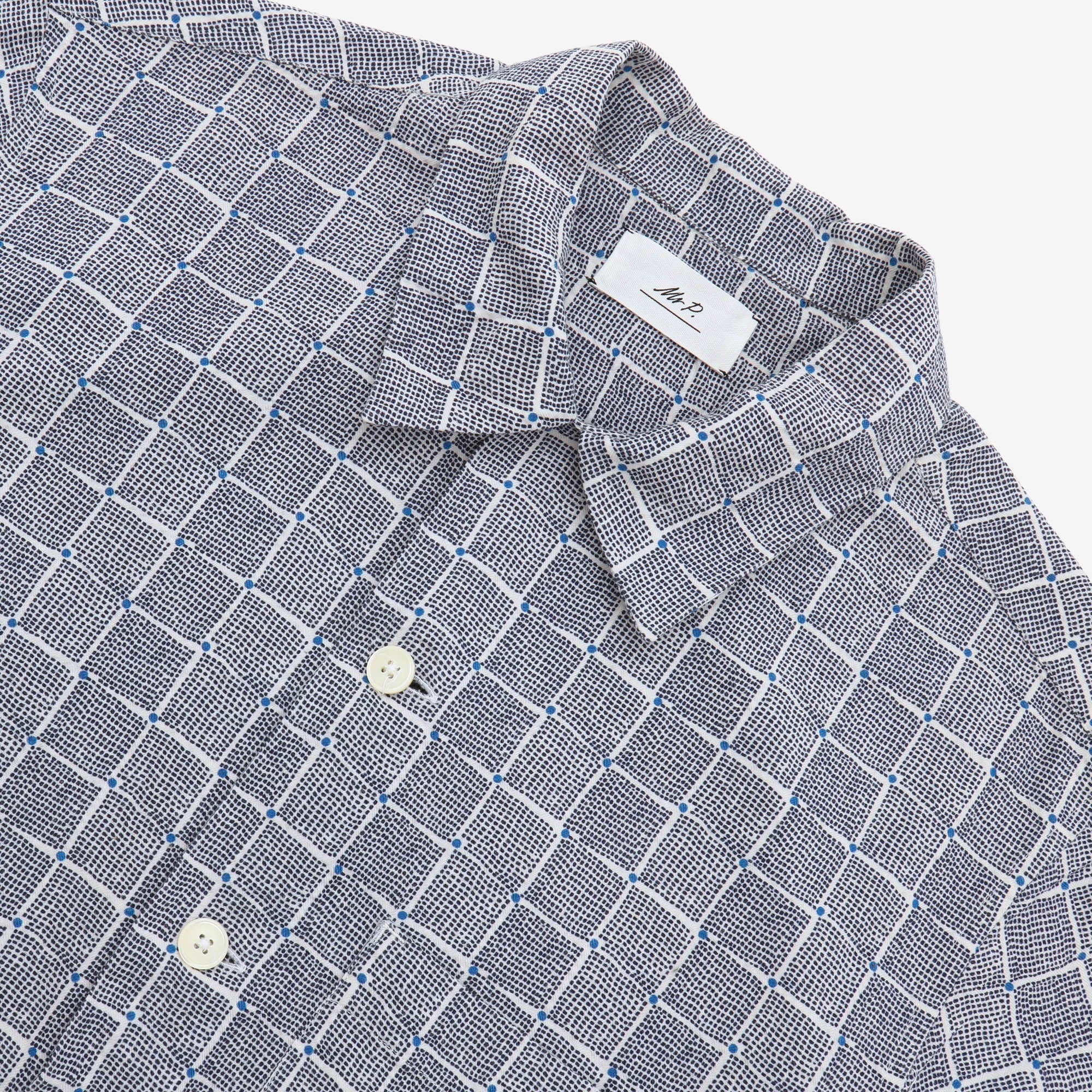 Camp Collar Check Print Shirt