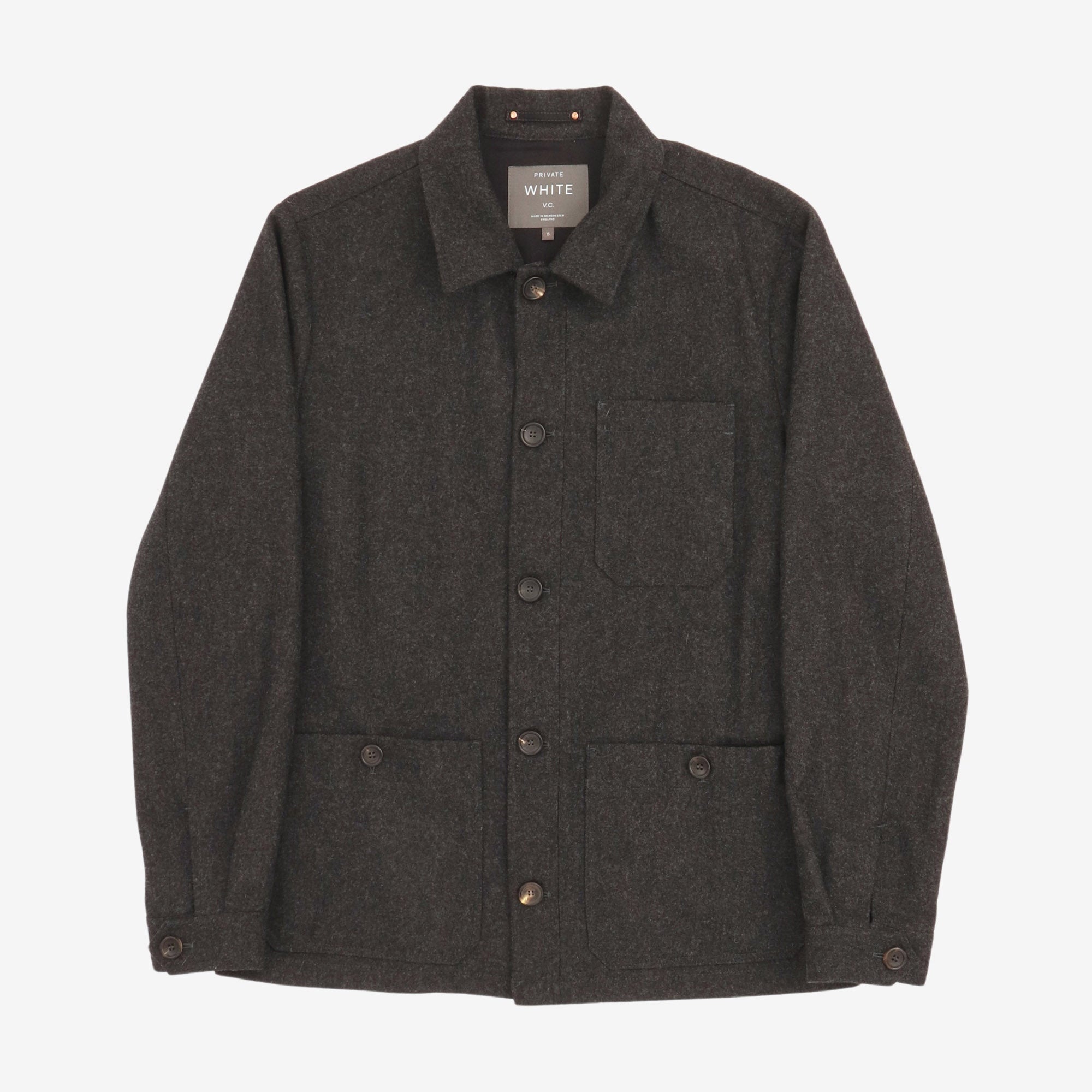 Herringbone Wool Shirt Jacket