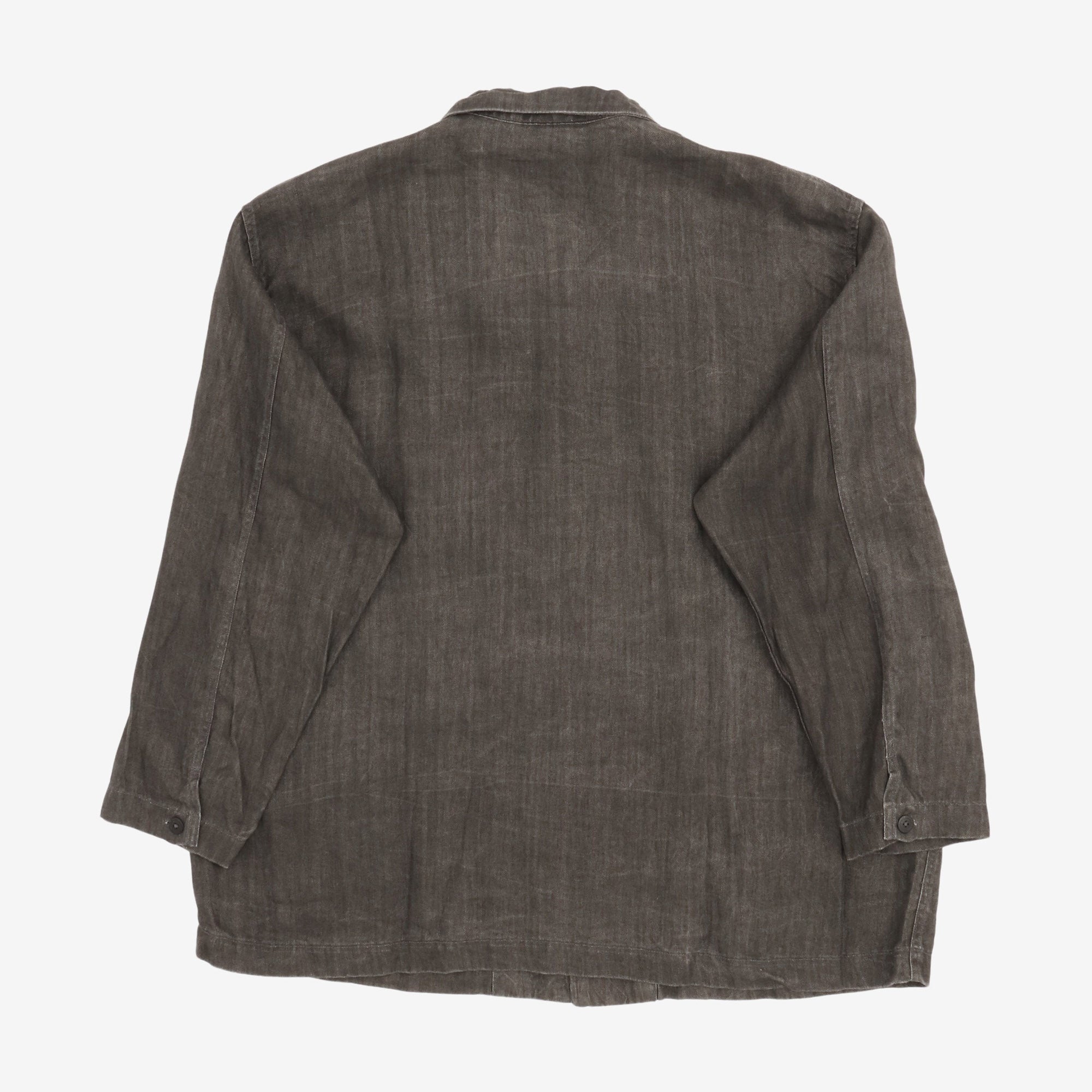 Sumi Dyed Linen Simple Work Jacket