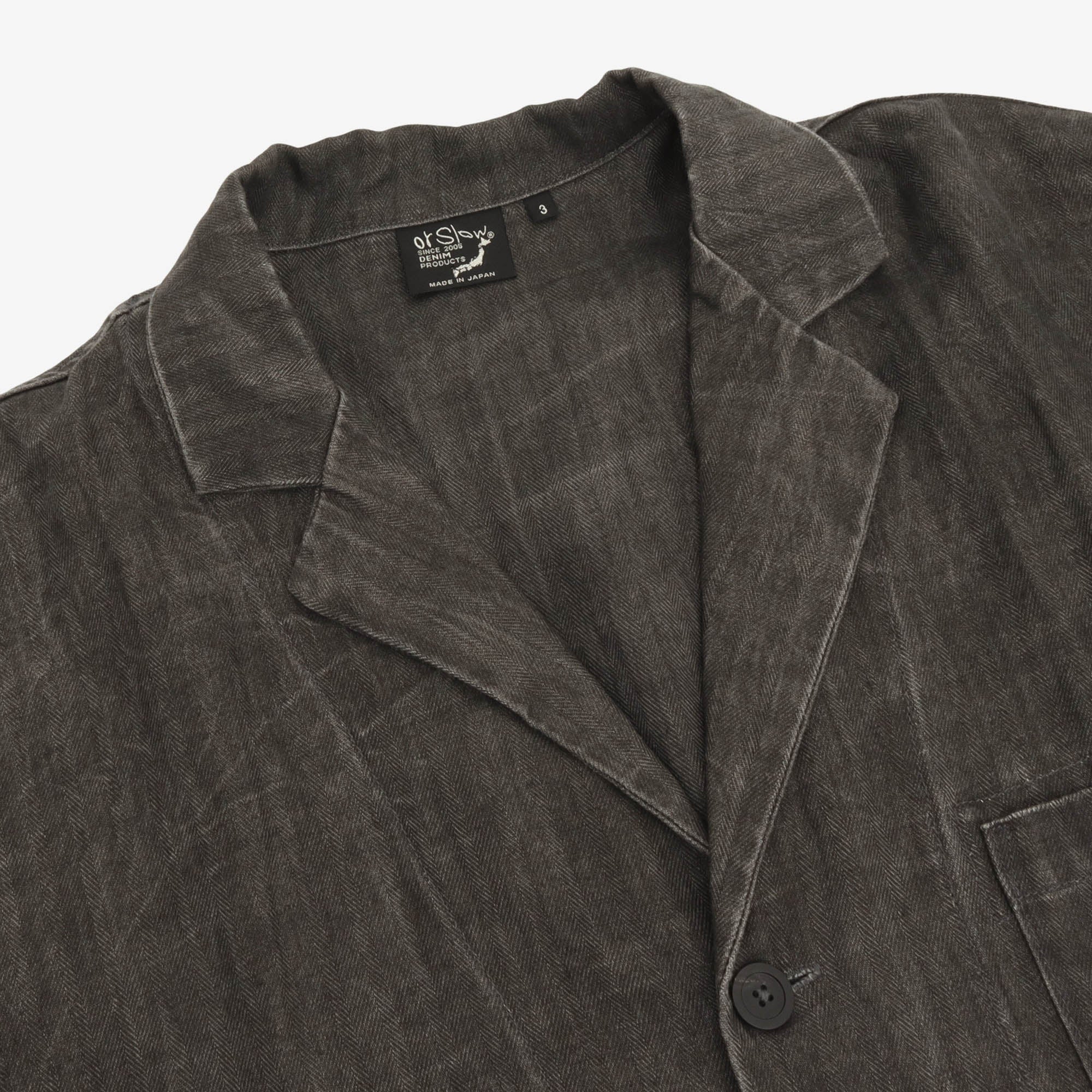 Sumi Dyed Linen Simple Work Jacket