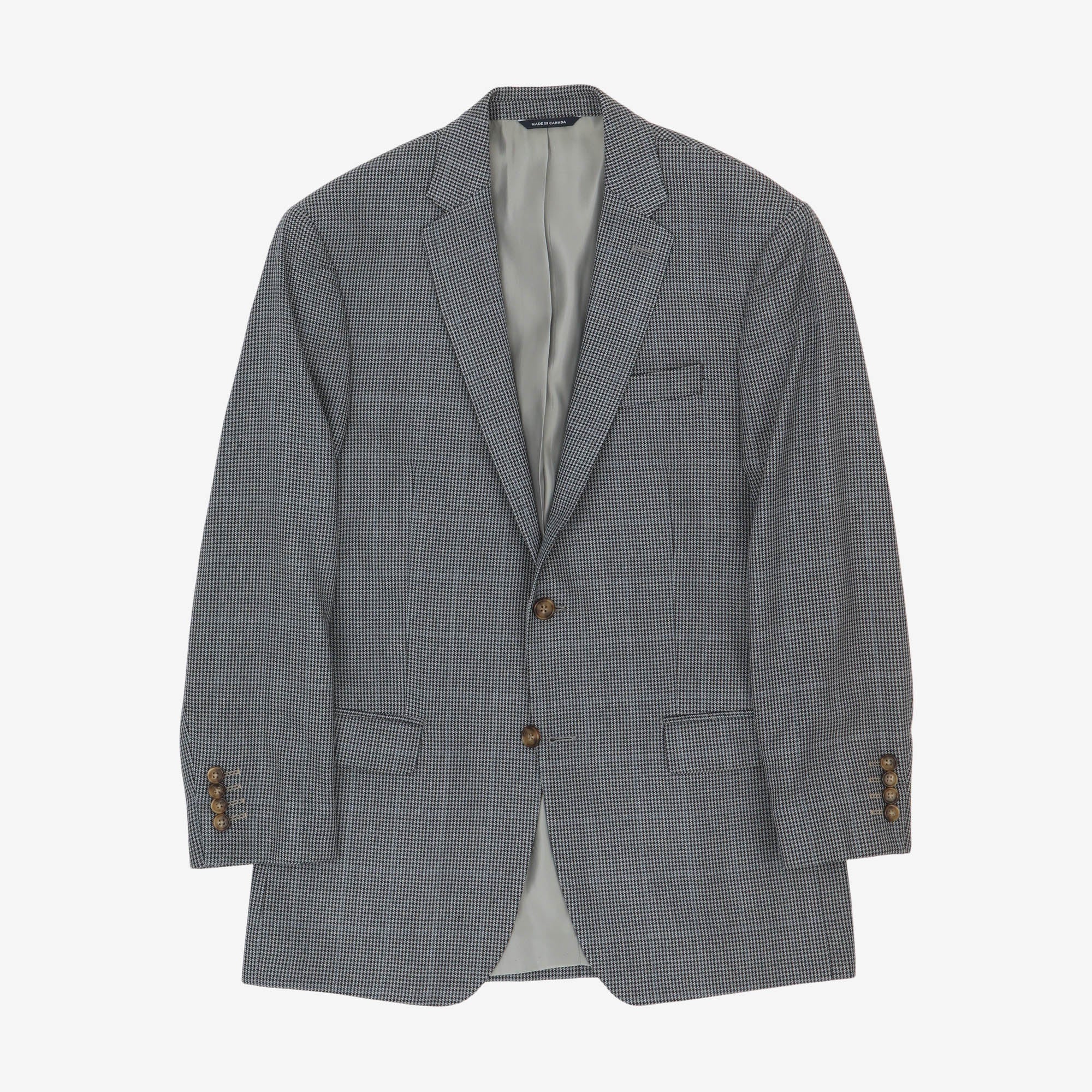 Silk Houndstooth Blazer