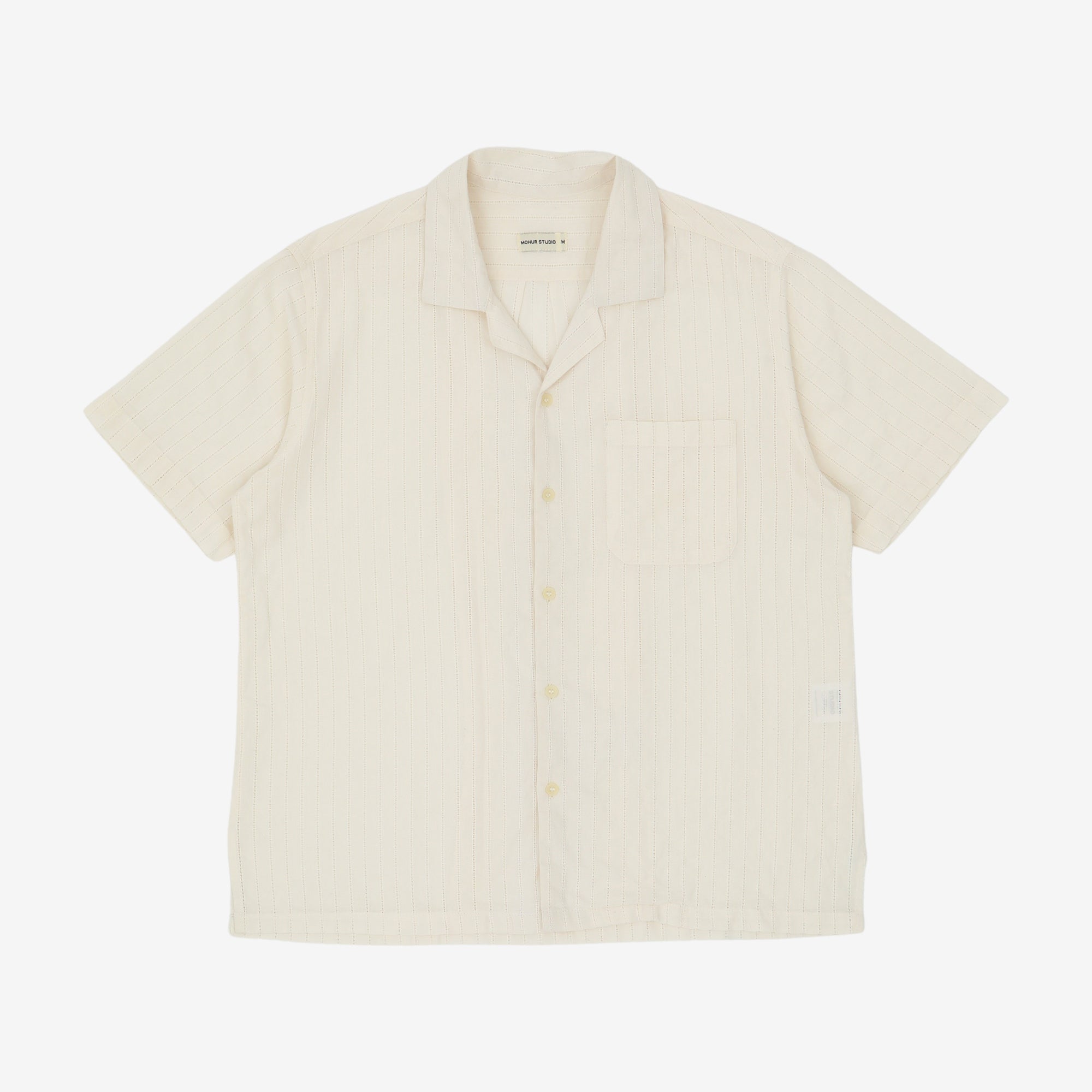 Textured Stripe Camp Shirt