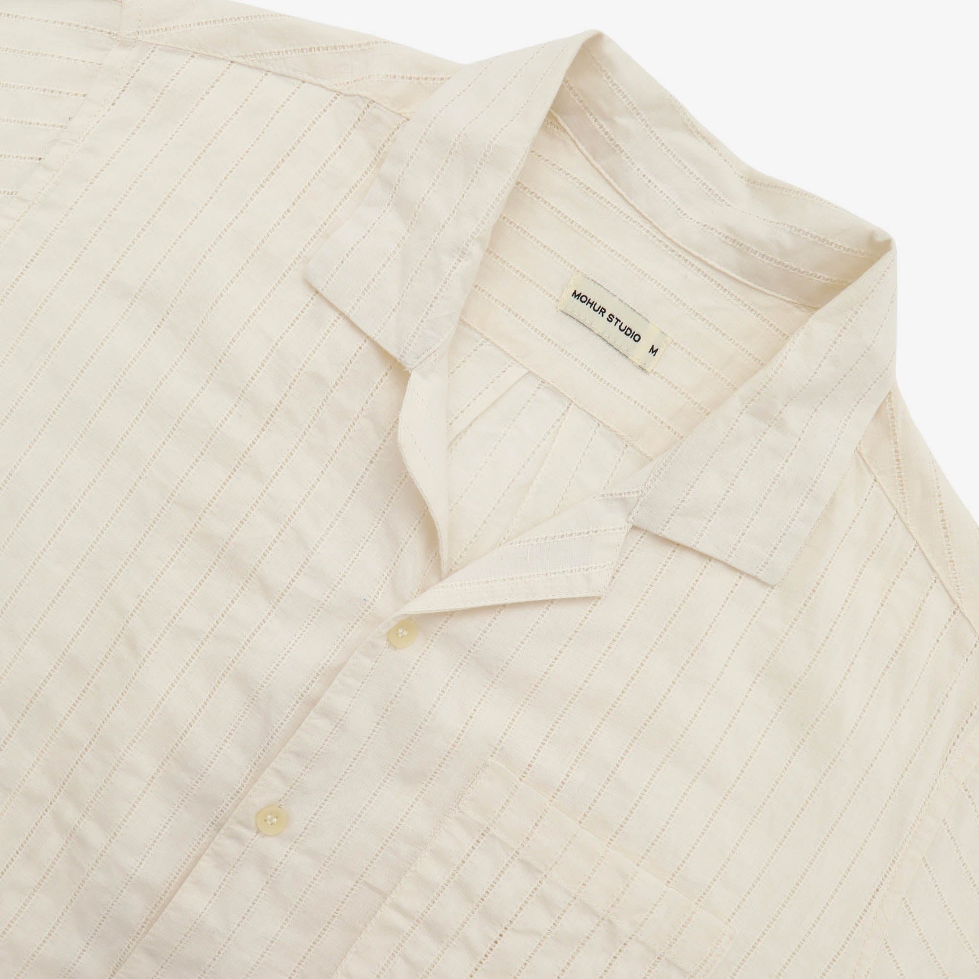 Textured Stripe Camp Shirt