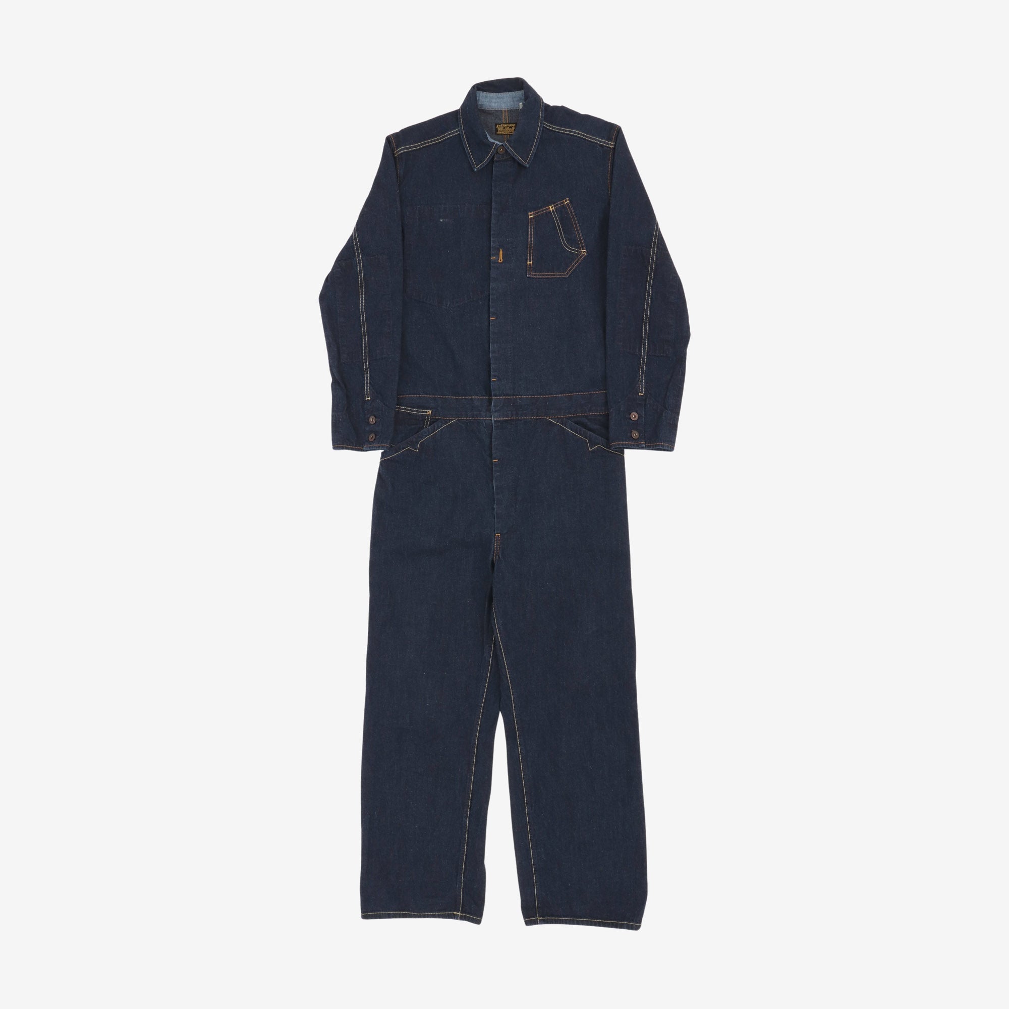 1920s Koverups Rigid Denim Jumpsuit