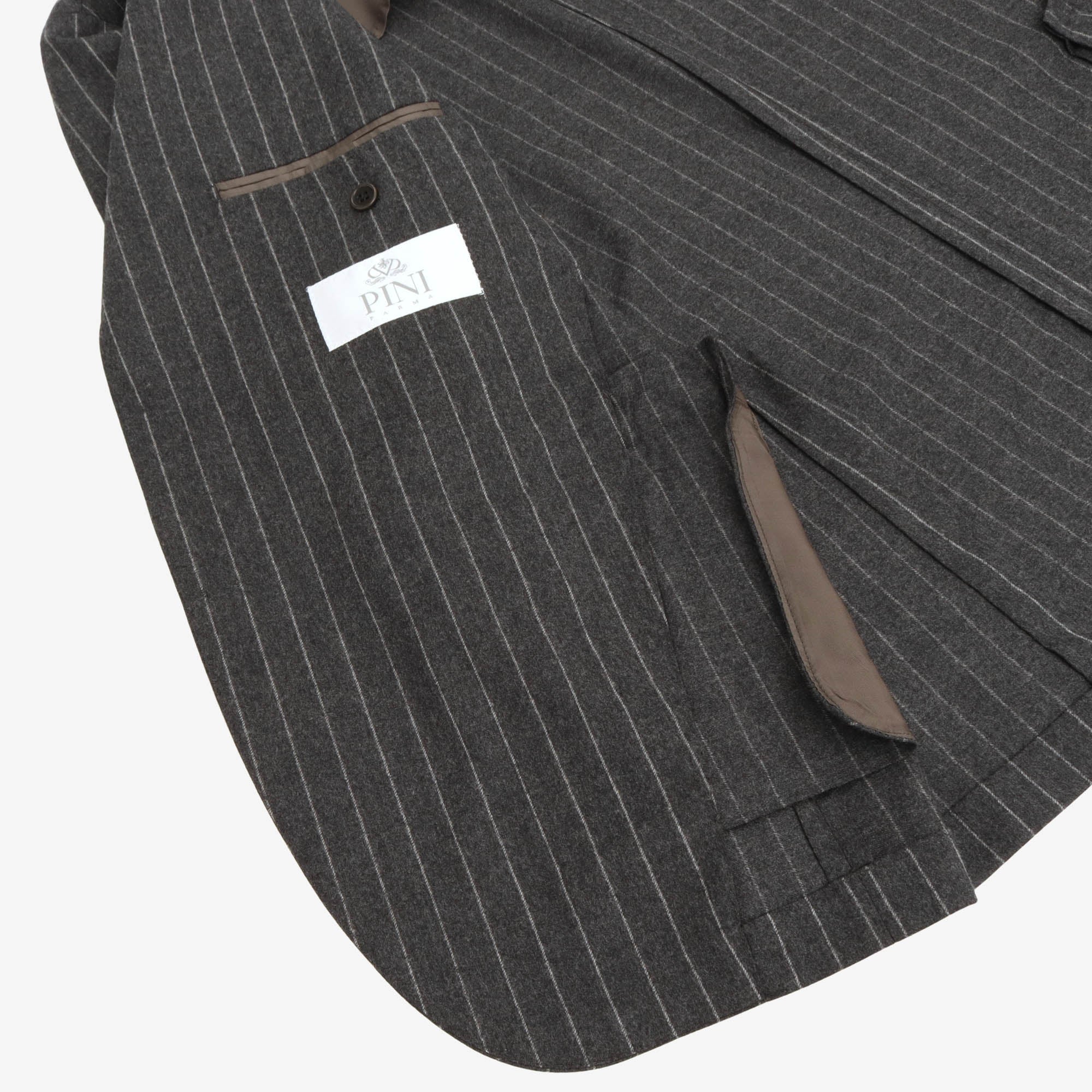 Pinstripe Wool Flannel Suit