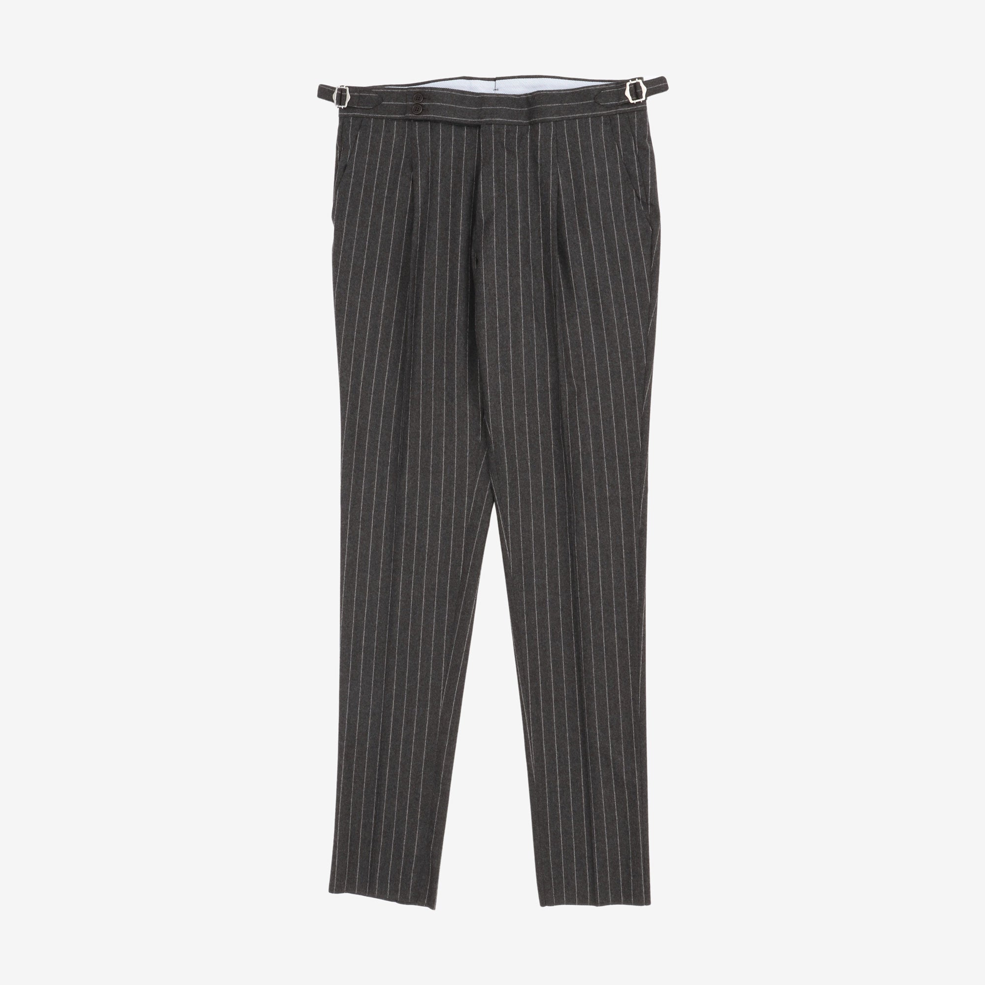 Pinstripe Wool Flannel Suit