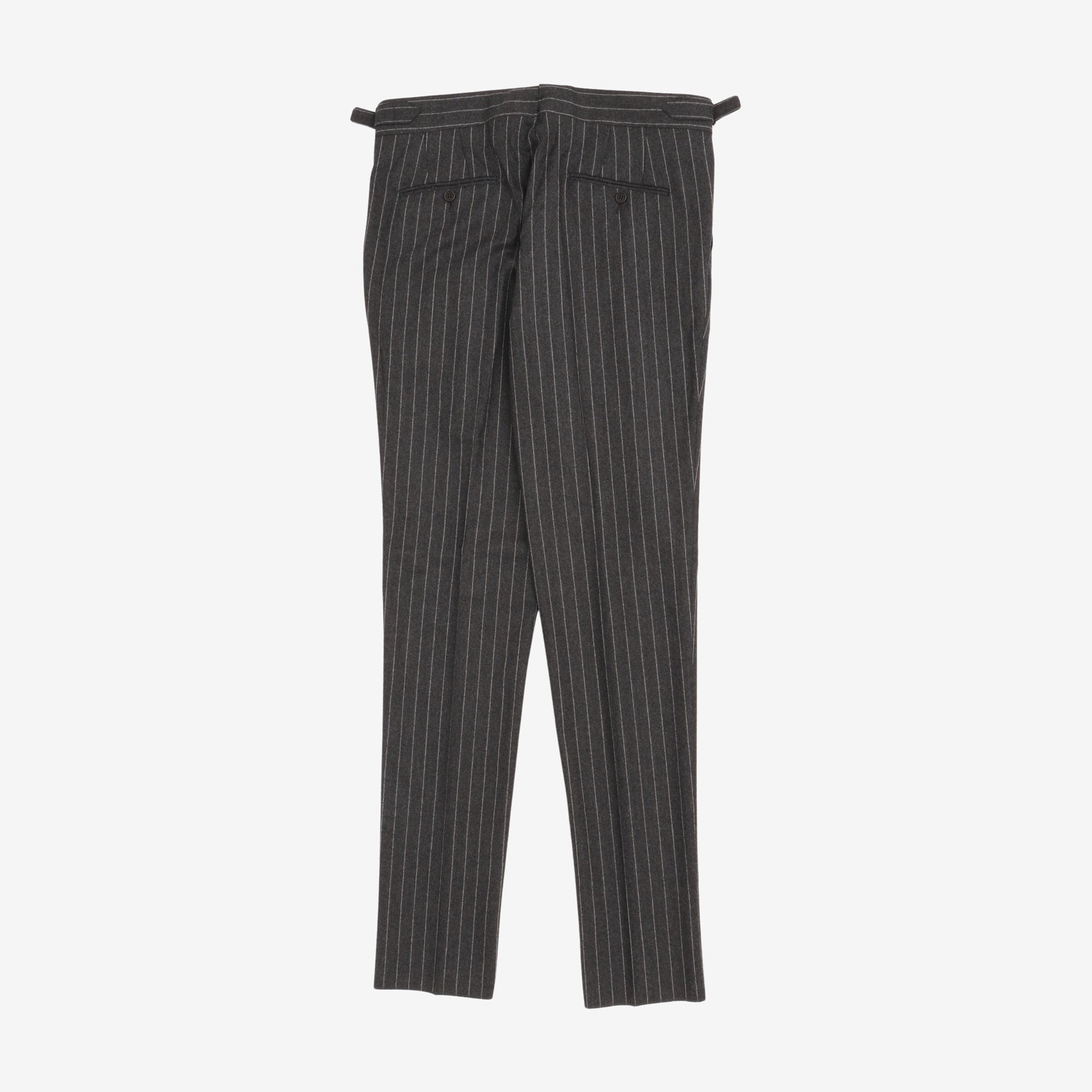 Pinstripe Wool Flannel Suit
