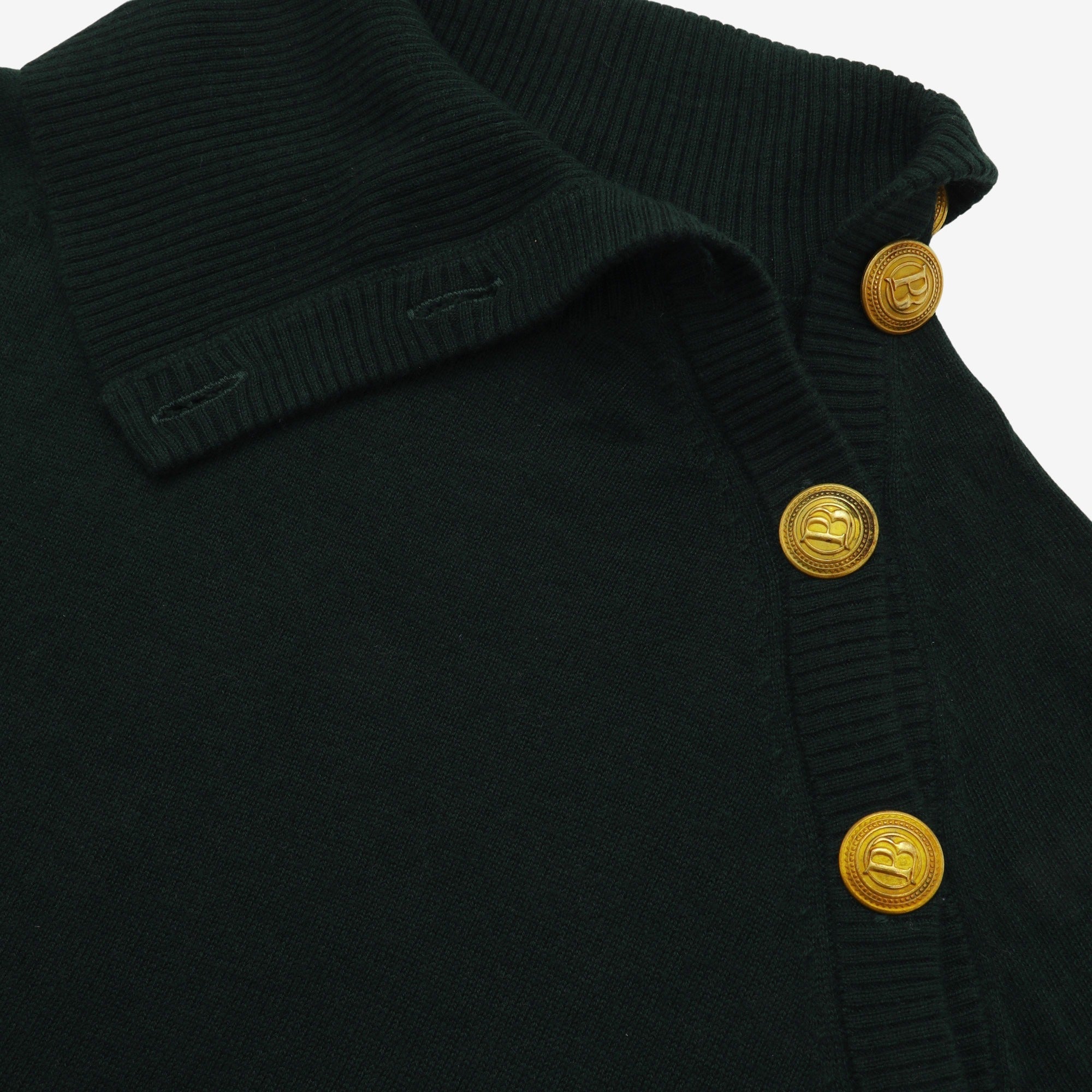 Button Detail Polo Neck Knitted Sweater
