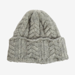 Cable Knit British Wool Beanie Hat