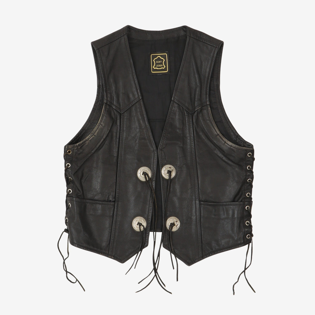 Vintage Echt Leder Lace Up Vest – Marrkt