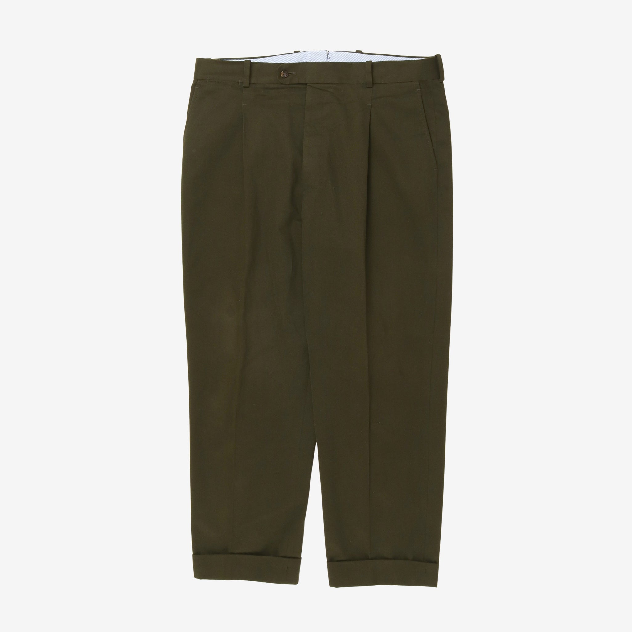 Brushed Cotton Pleated Trousers (36W x 28L)