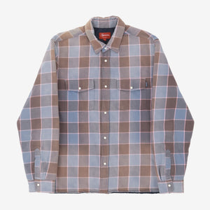 Quilted Faded Plaid Shirt