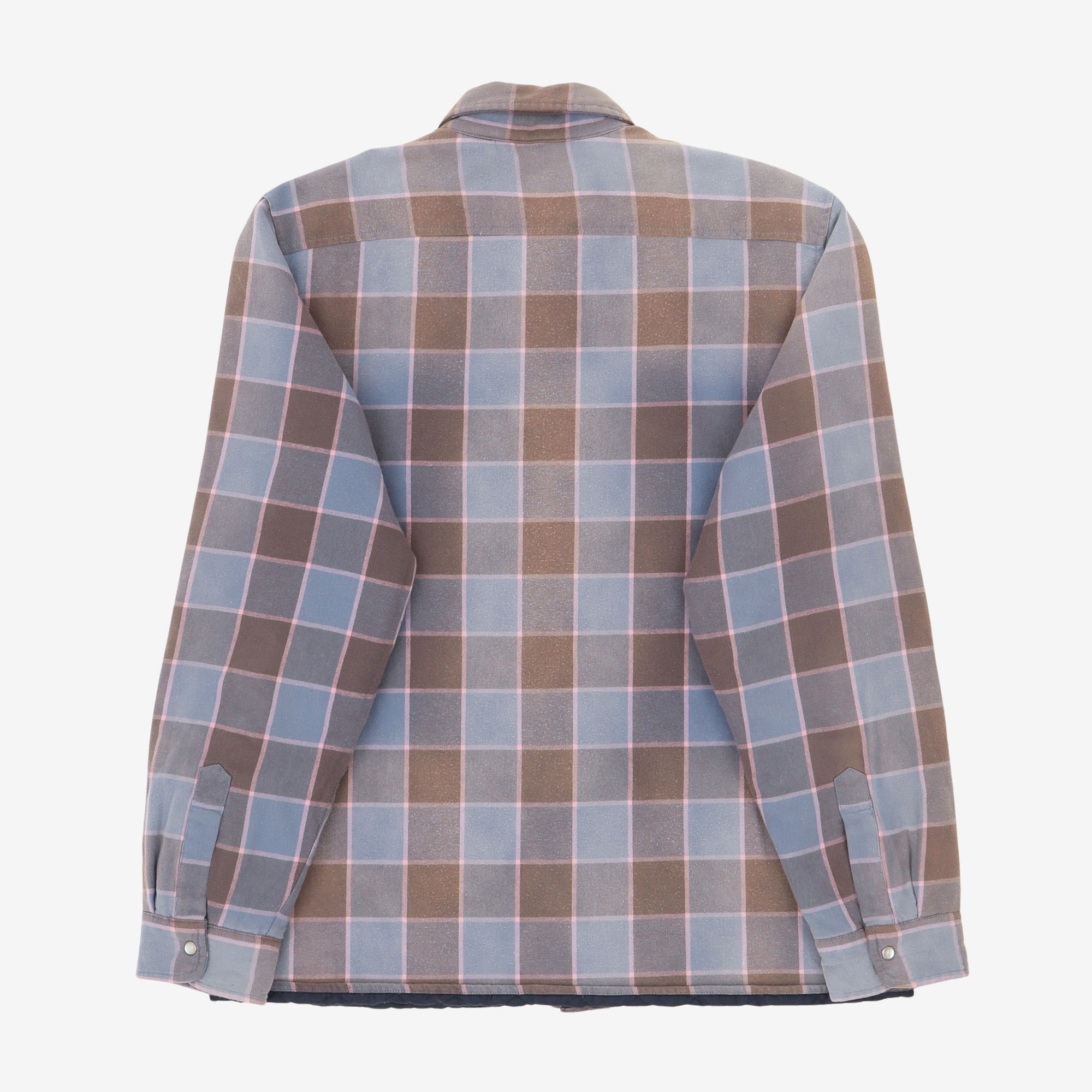 Quilted Faded Plaid Shirt