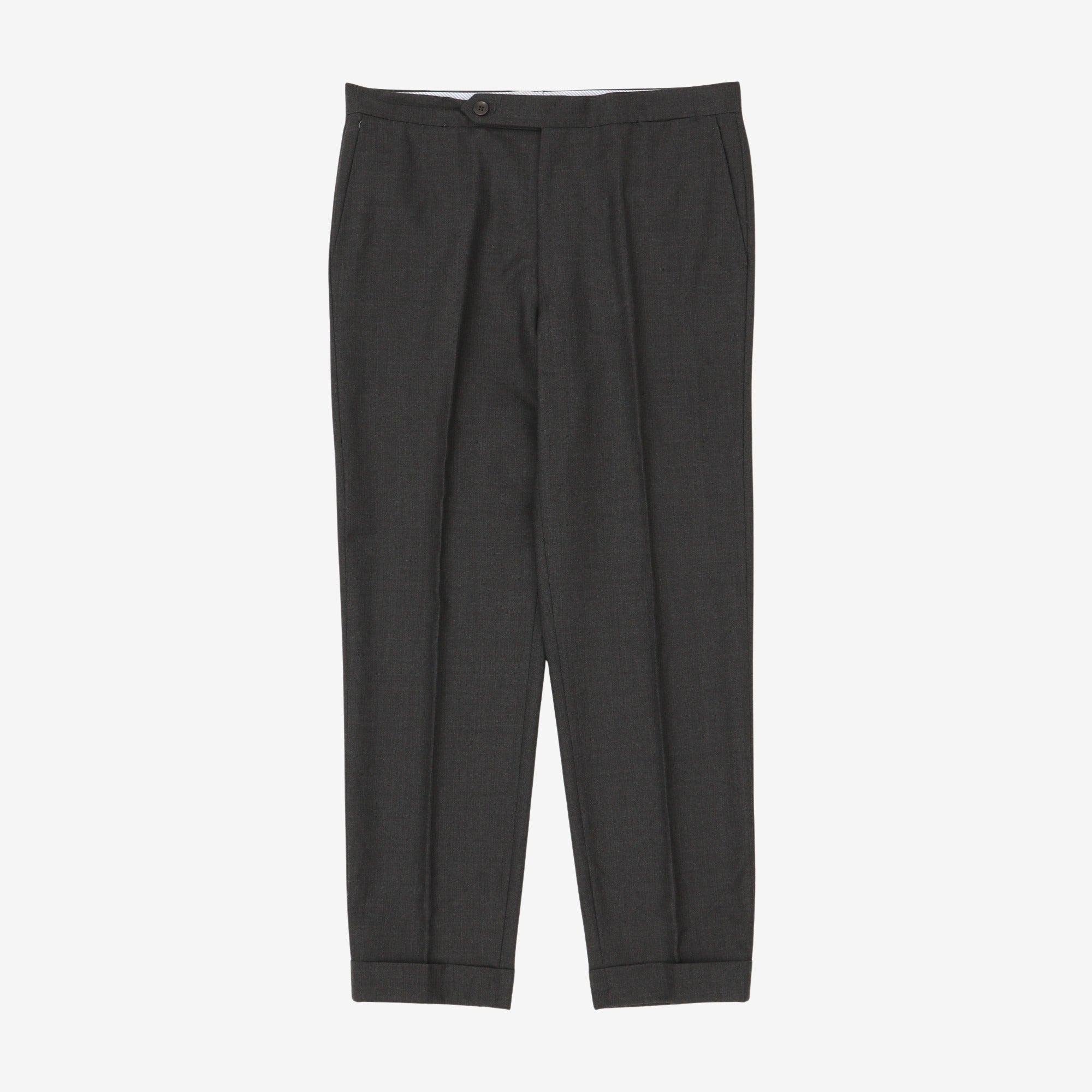 Worsted Wool Flat Front Trouser