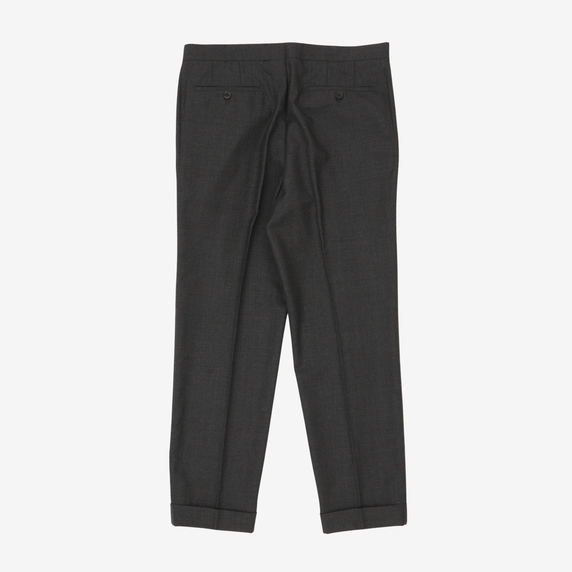 Worsted Wool Flat Front Trouser