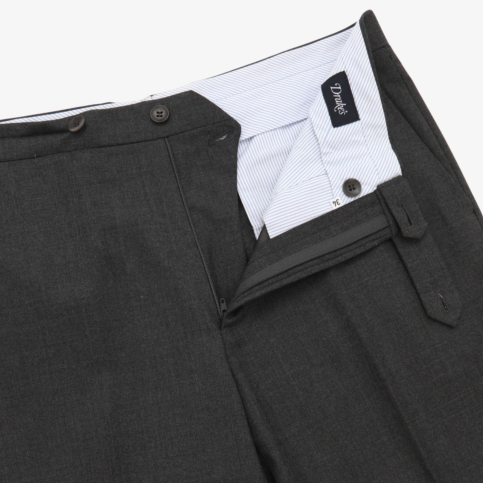 Worsted Wool Flat Front Trouser