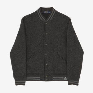 Herringbone Fleece Baseball Jacket