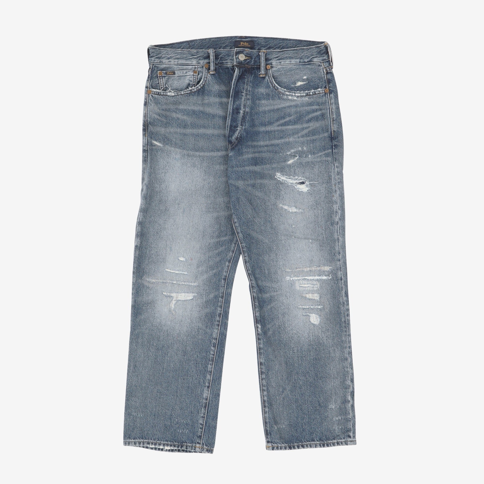 Vintage Classic Fit Distressed Denim (35W X 28L)
