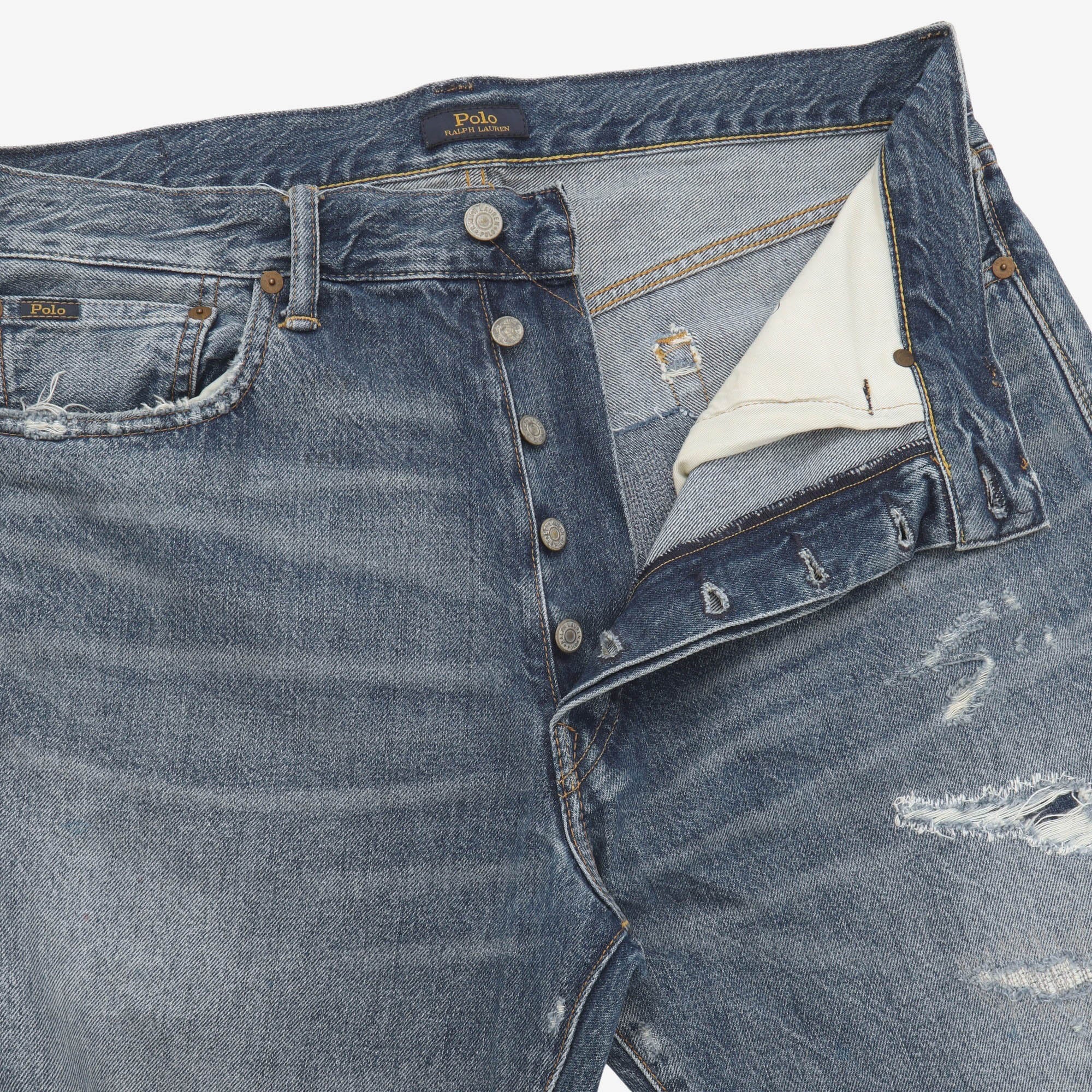Vintage Classic Fit Distressed Denim (35W X 28L)