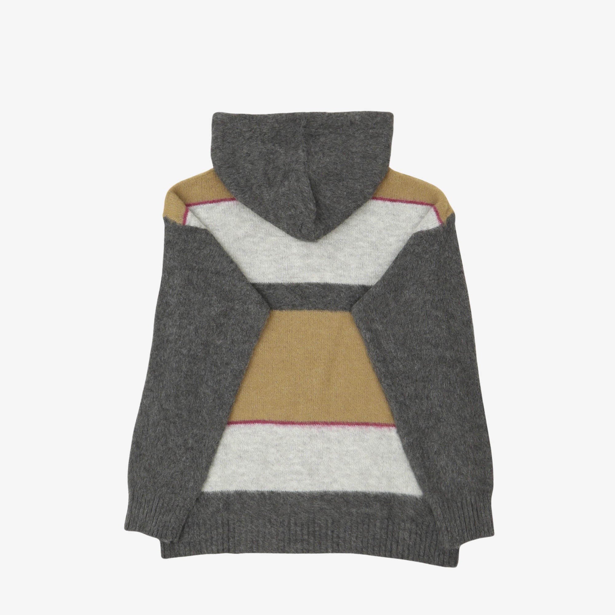 Fuzzy Stripe Knitted Hoodie