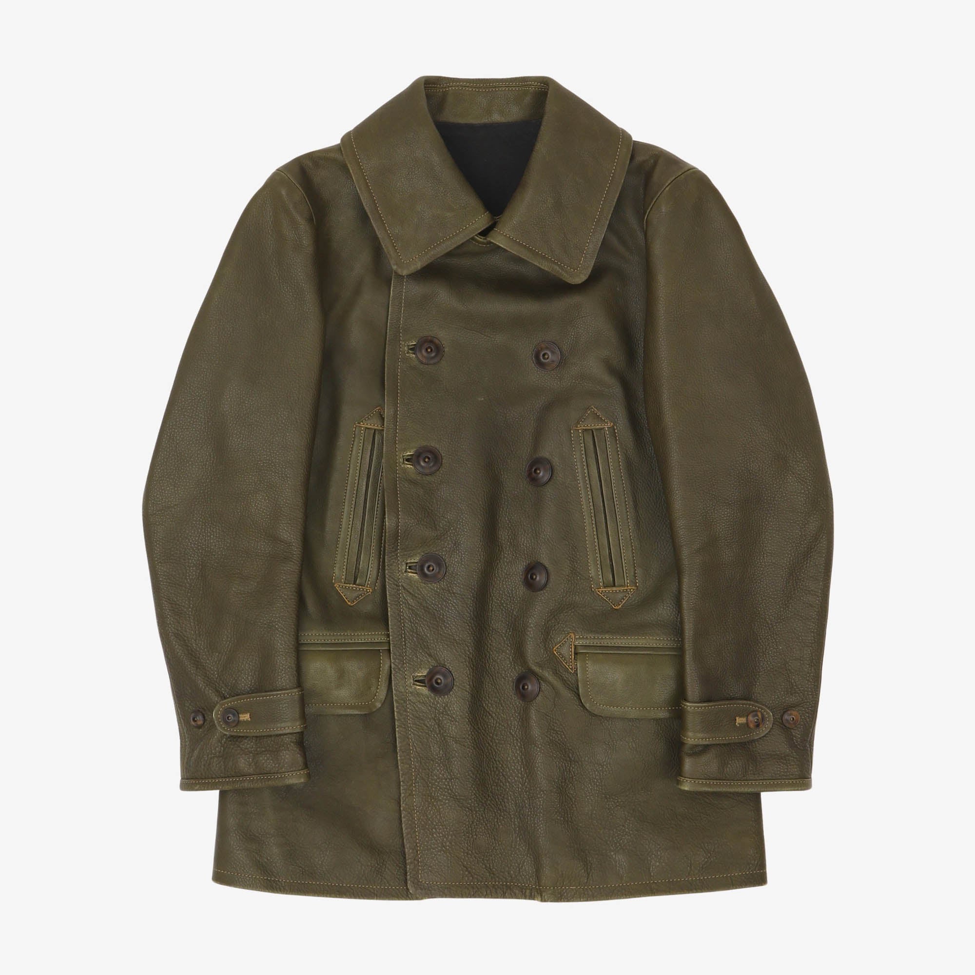 Lot AP 01 DB Leather Overcoat