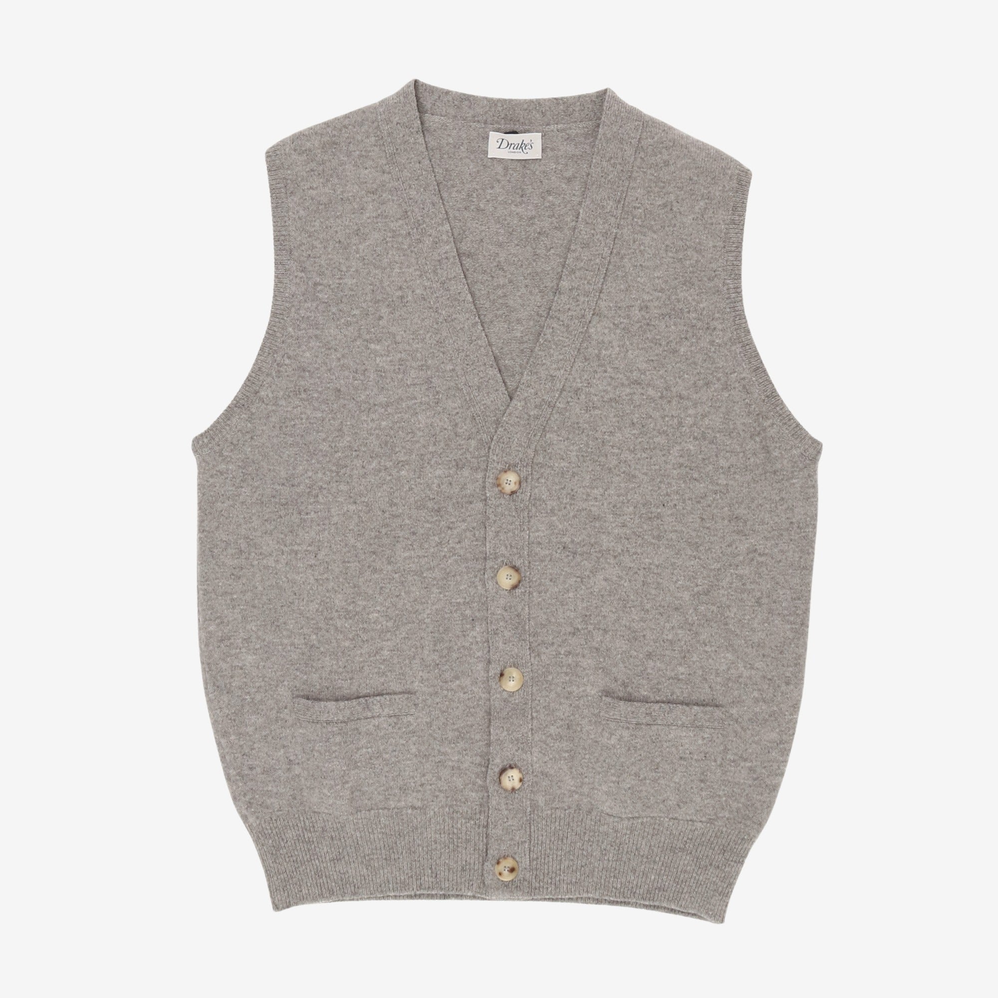 Lambswool Sleeveless Cardigan