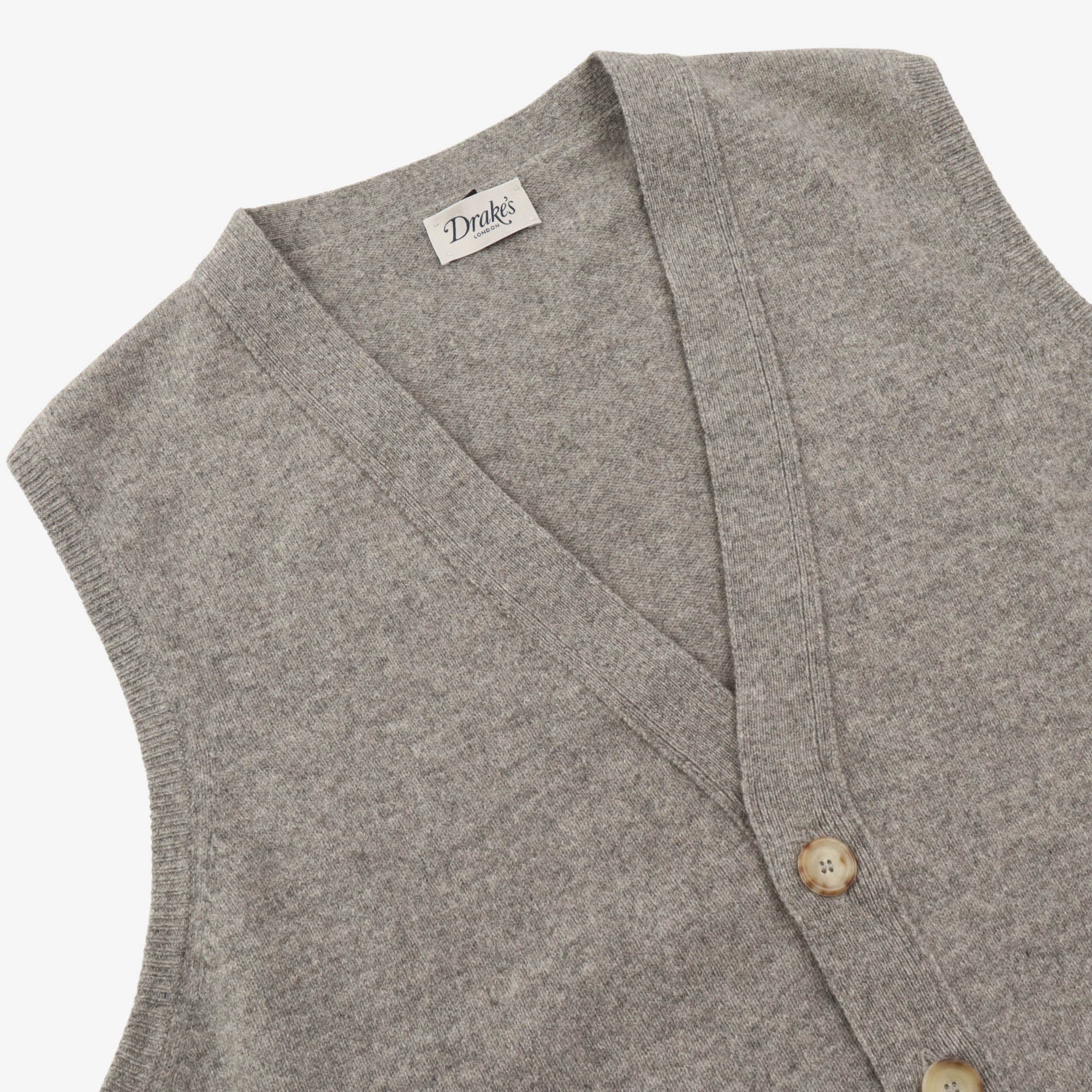 Lambswool Sleeveless Cardigan