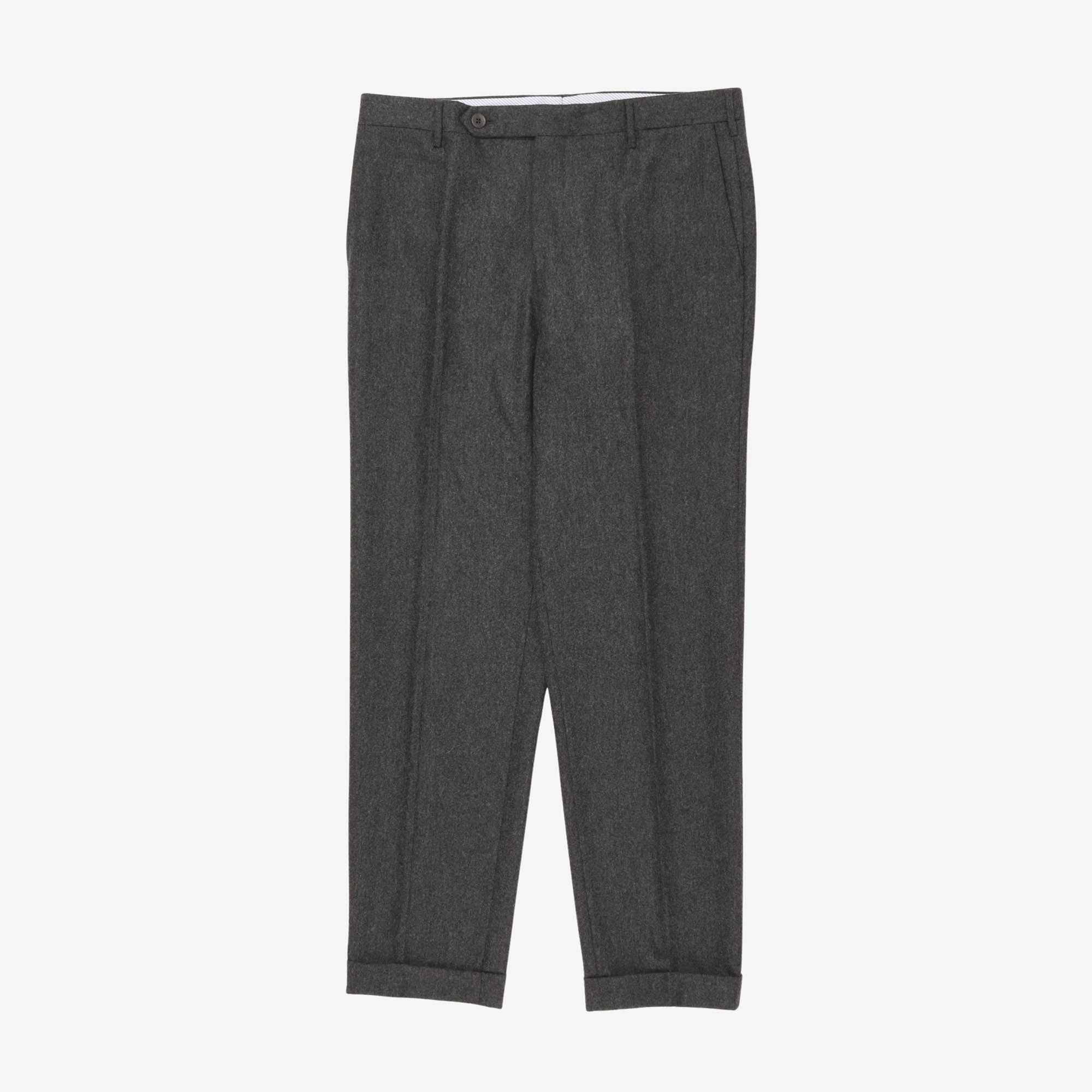 Single Pleat Wool Trousers