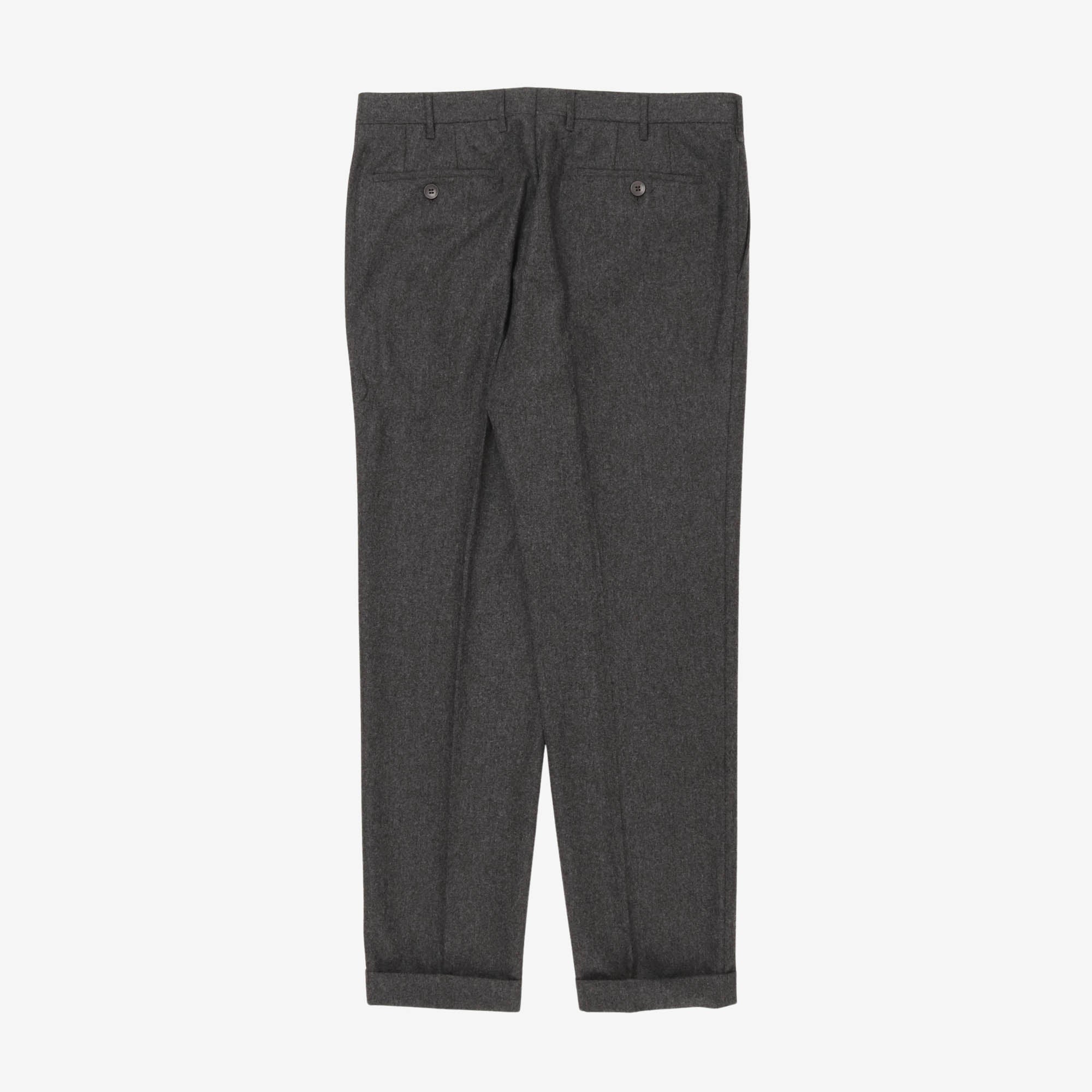 Single Pleat Wool Trousers