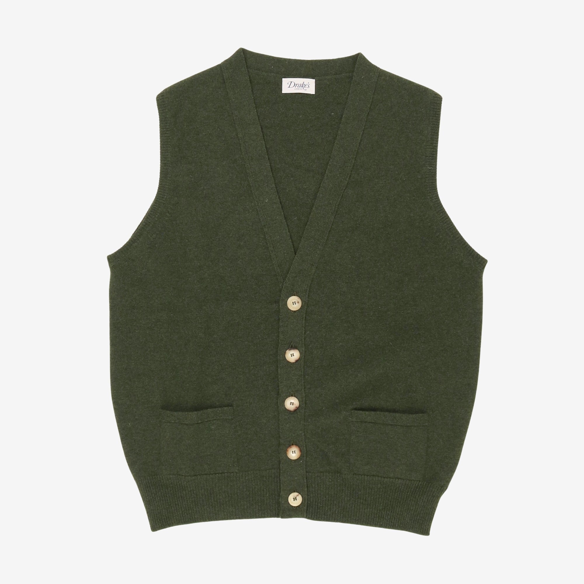 Lambswool Sleeveless Cardigan
