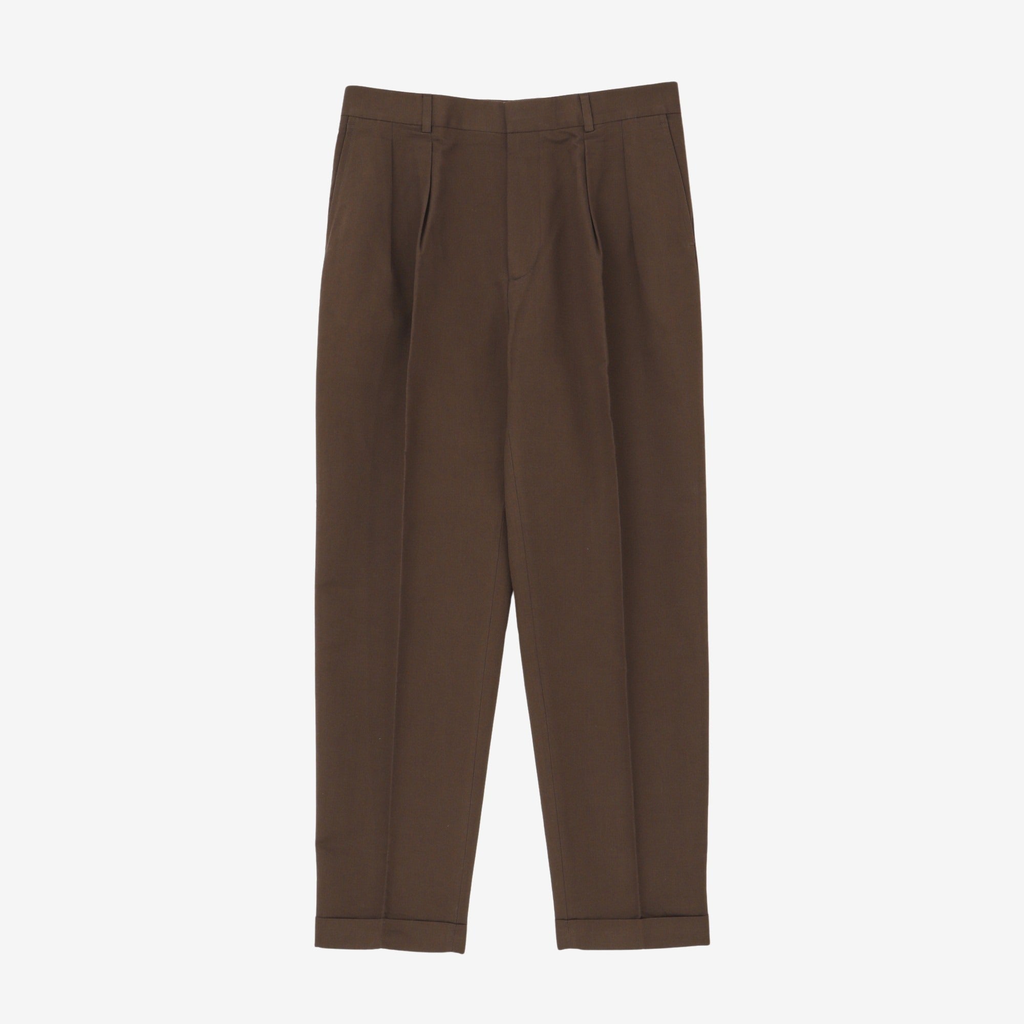 2 Pleat Linen Blend Trousers (33W X 29.5L)