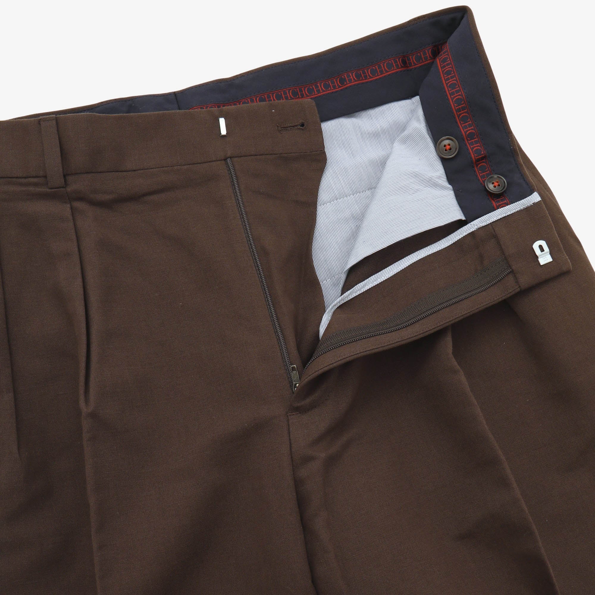2 Pleat Linen Blend Trousers (33W X 29.5L)