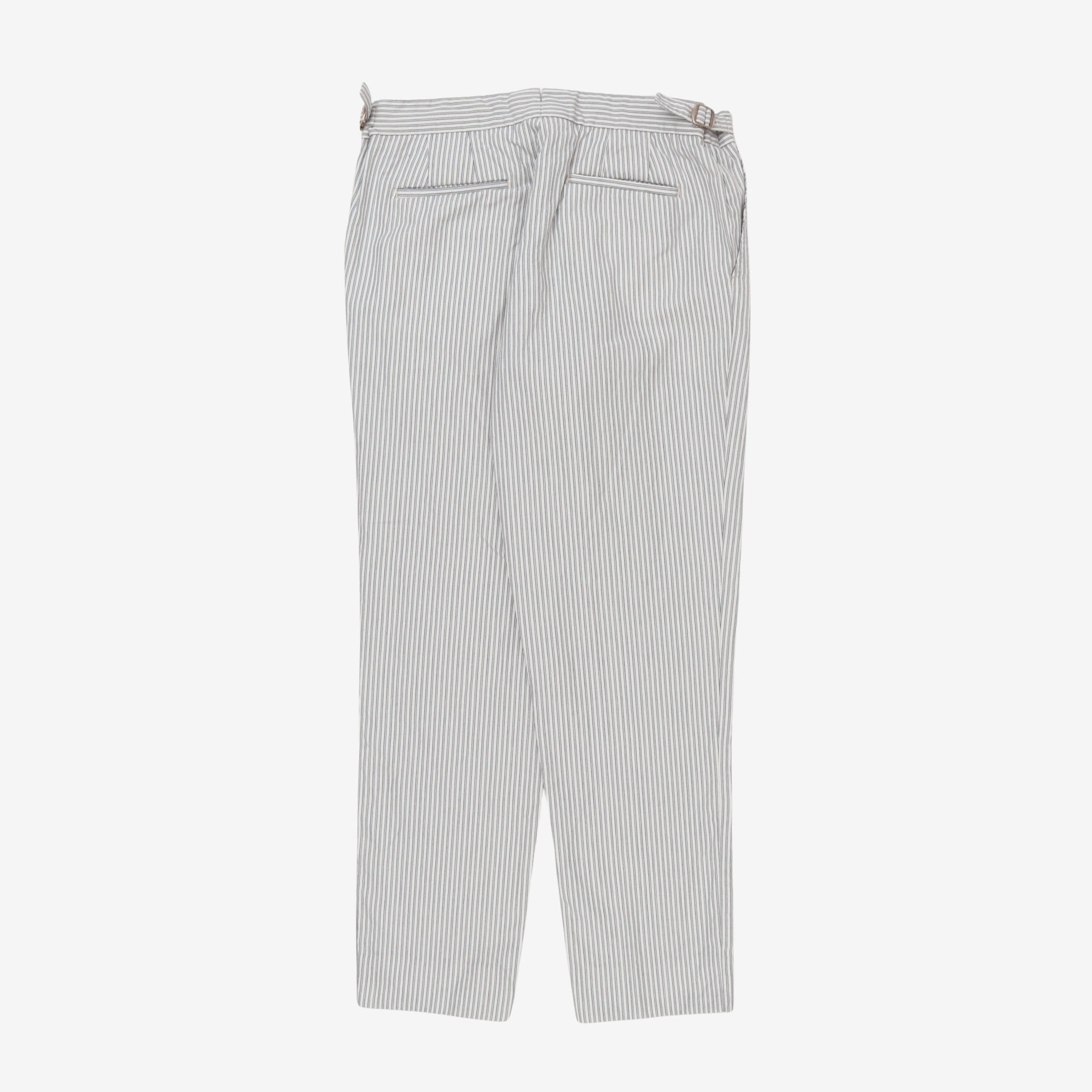 Linen Blend Striped Chinos