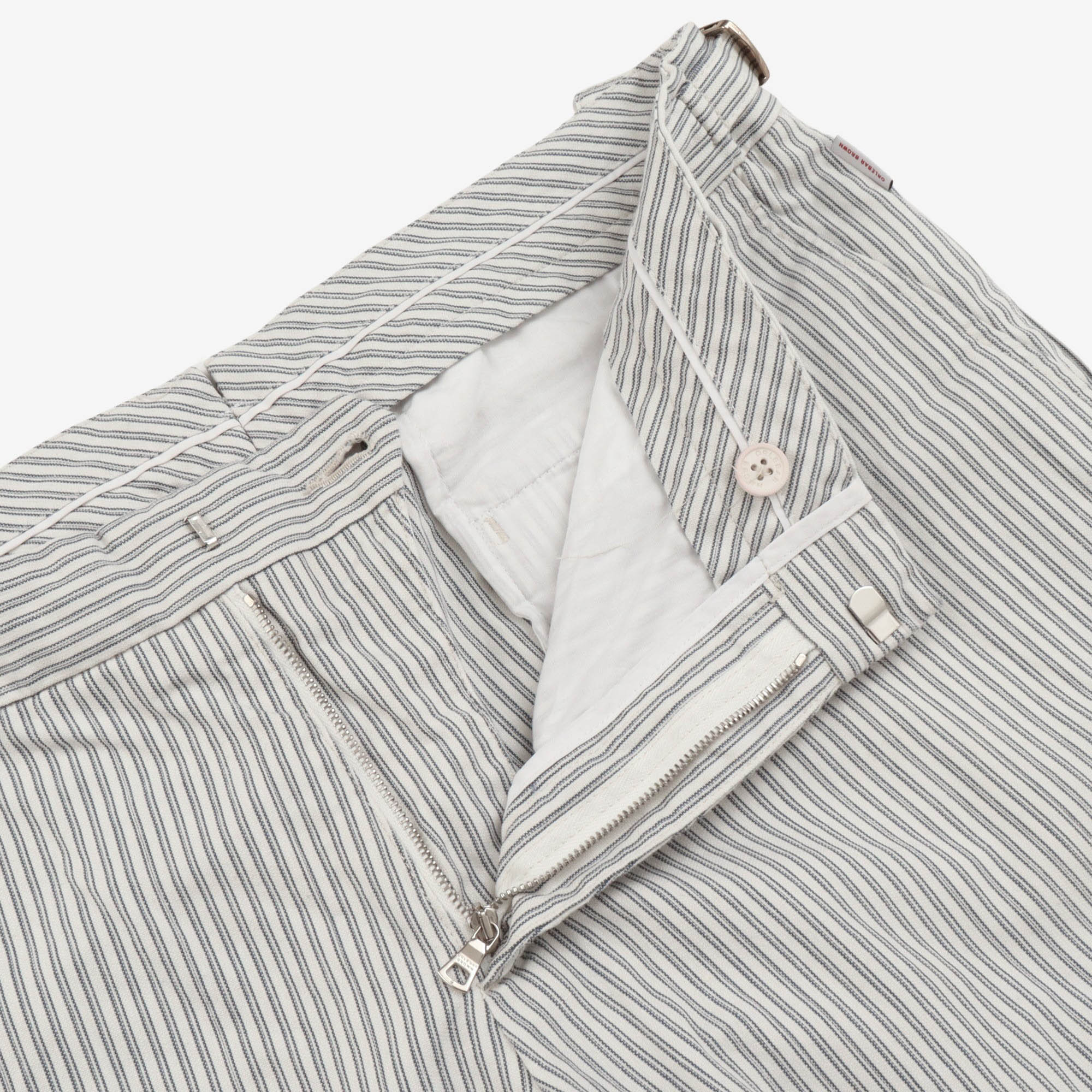 Linen Blend Striped Chinos