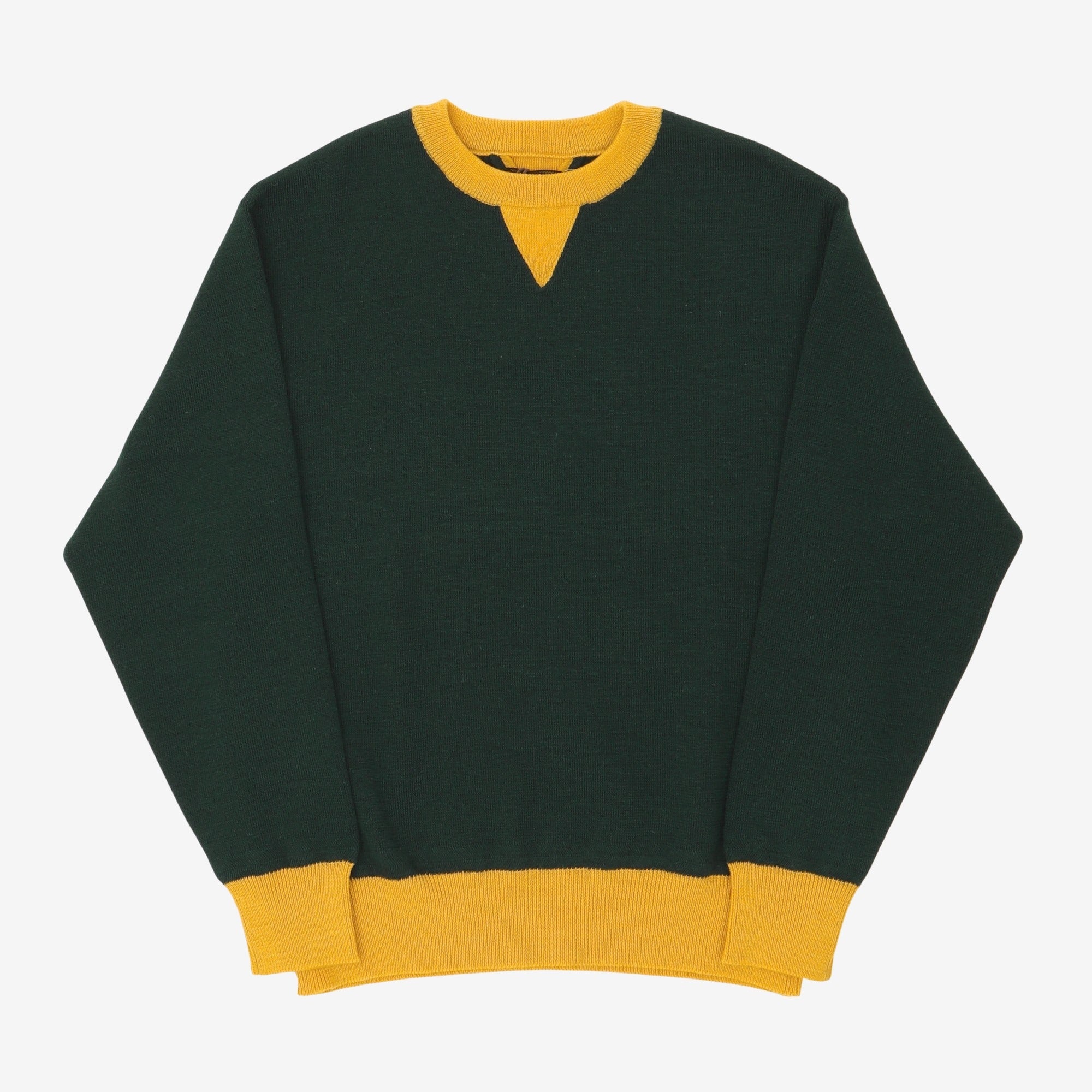 V-Gusset Wool Knitted Sweatshirt