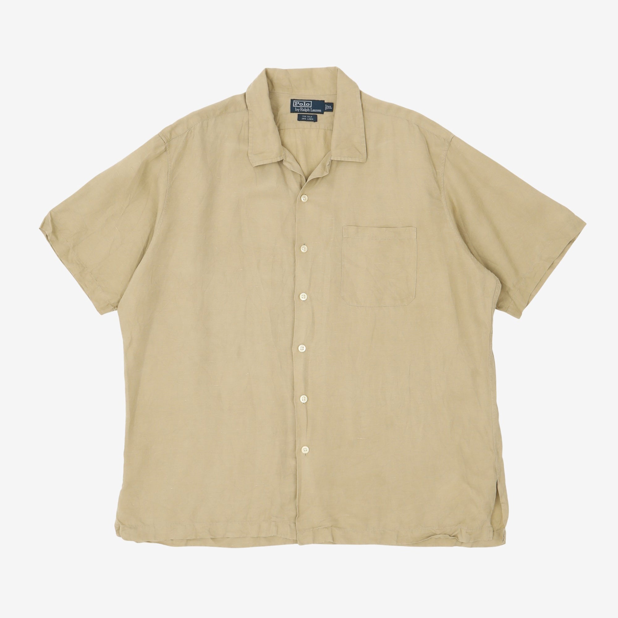 Silk-Linen Camp Collar Shirt