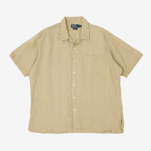 Silk-Linen Camp Collar Shirt