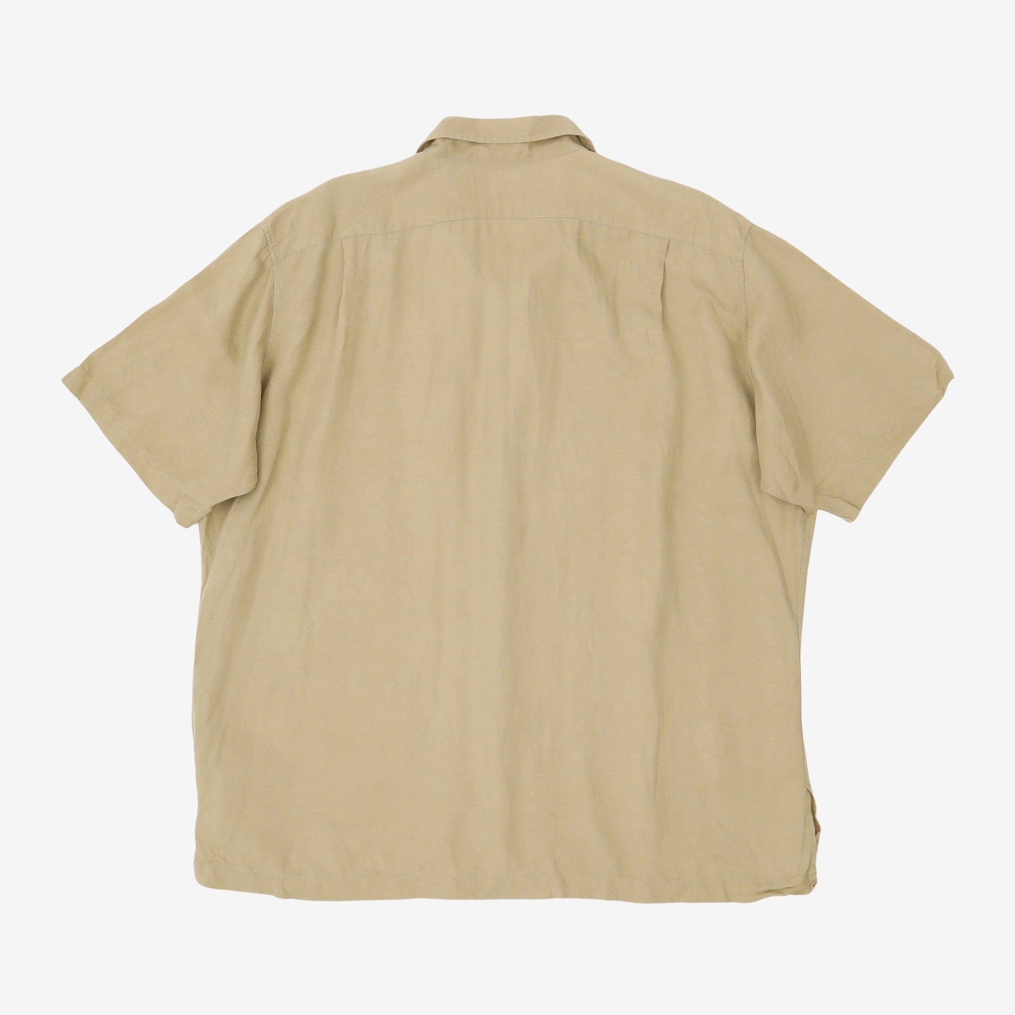 Silk-Linen Camp Collar Shirt