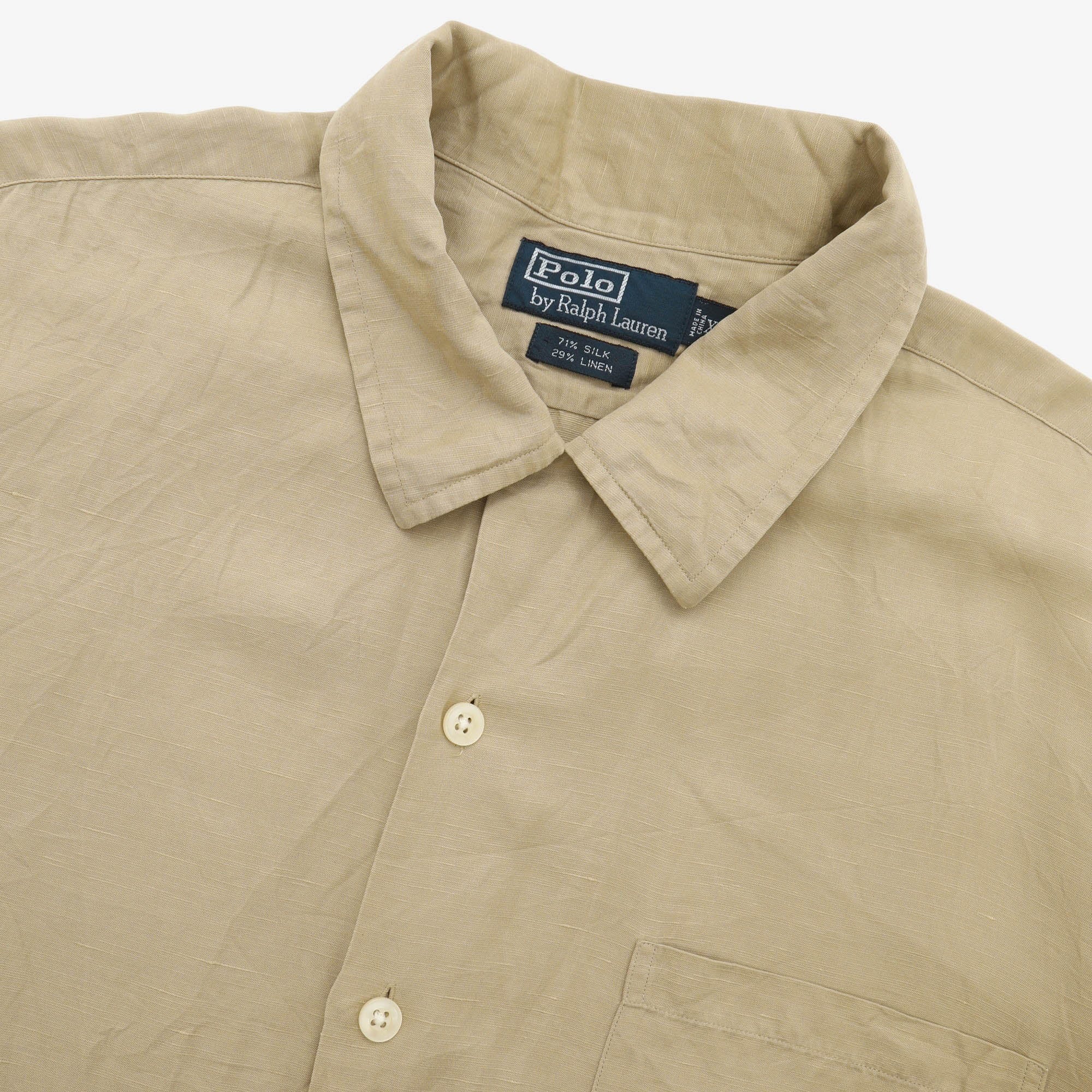 Silk-Linen Camp Collar Shirt