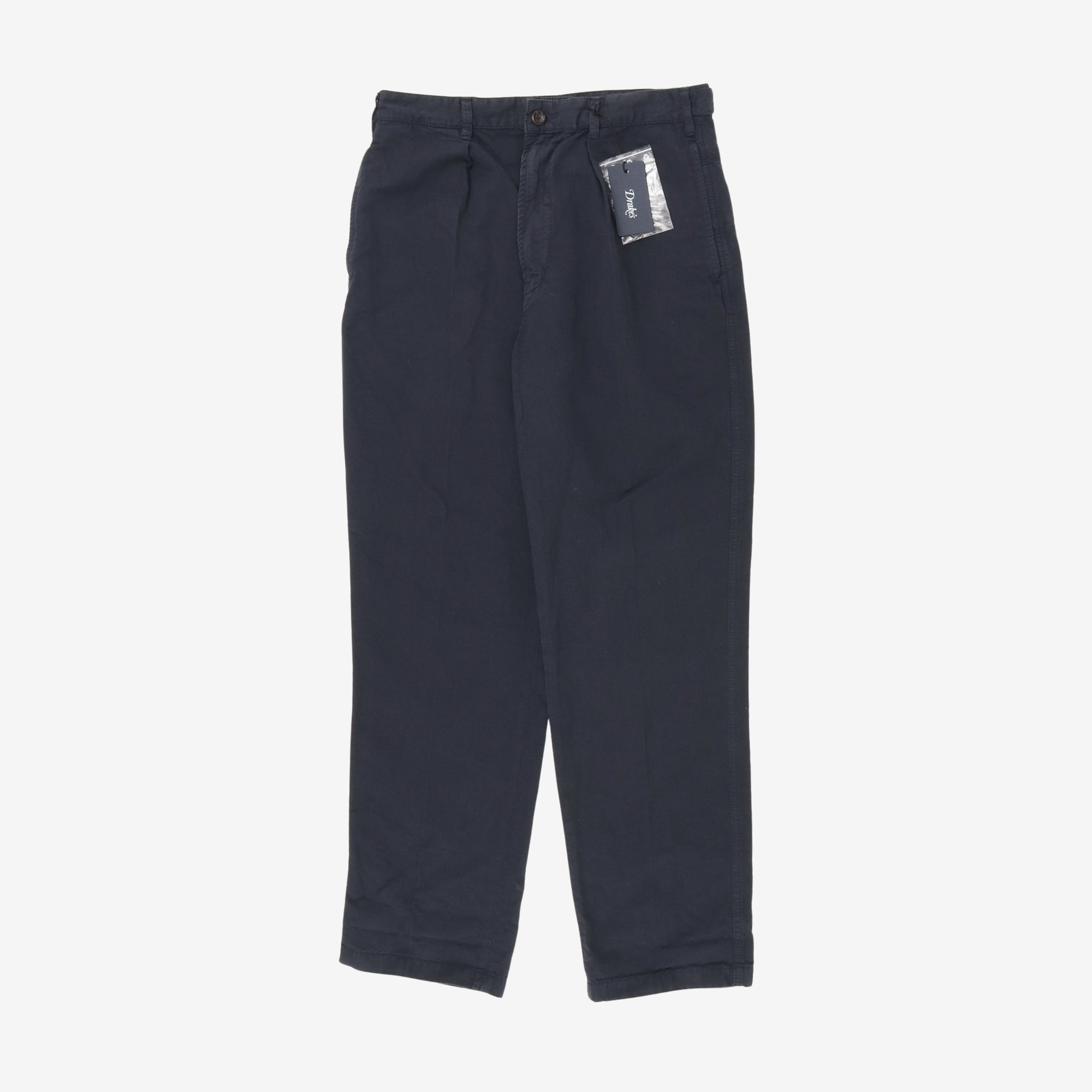 Linen Blend One Pleat Chino