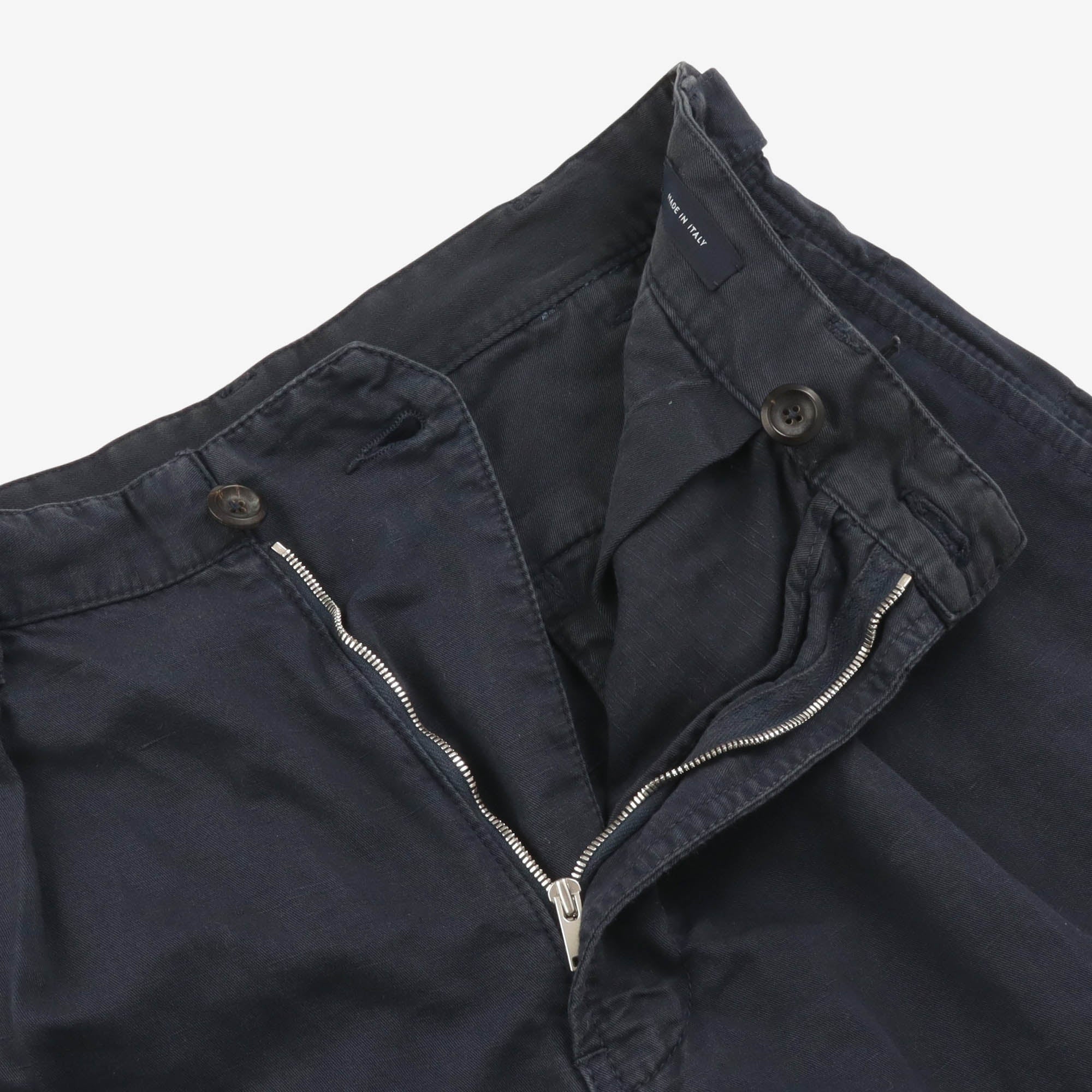 Linen Blend One Pleat Chino