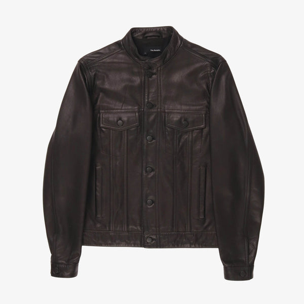 BALR. LEATHER TRUCKER JACKET