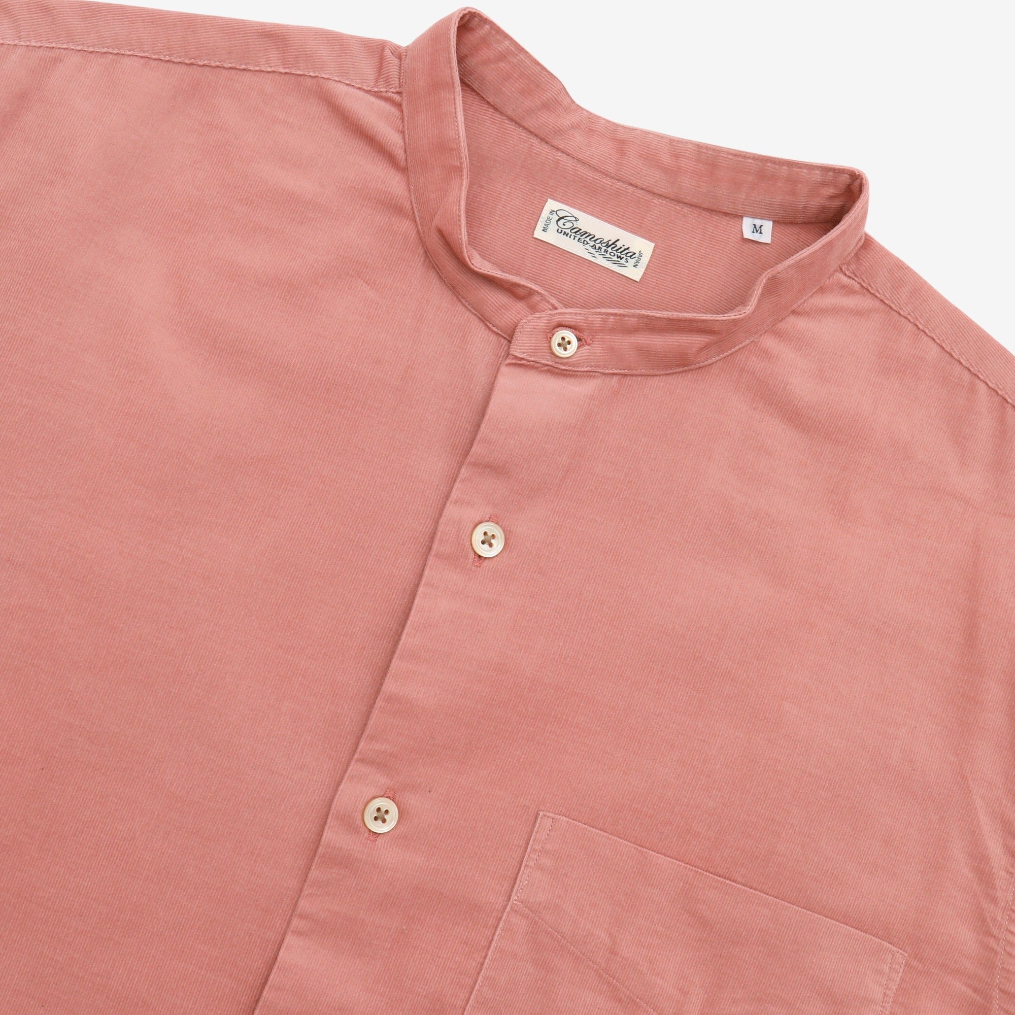 Needlecord Collarless Shirt