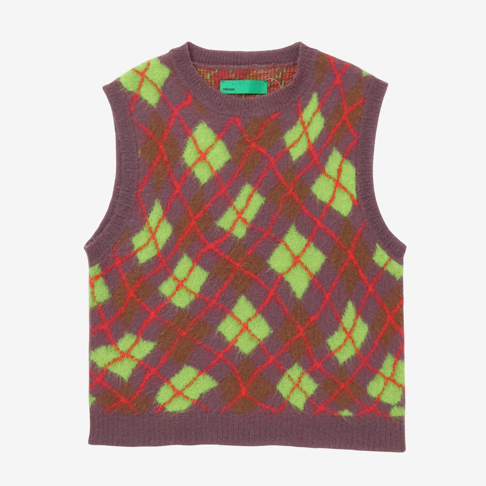 Acid Plaid Sweater Vest