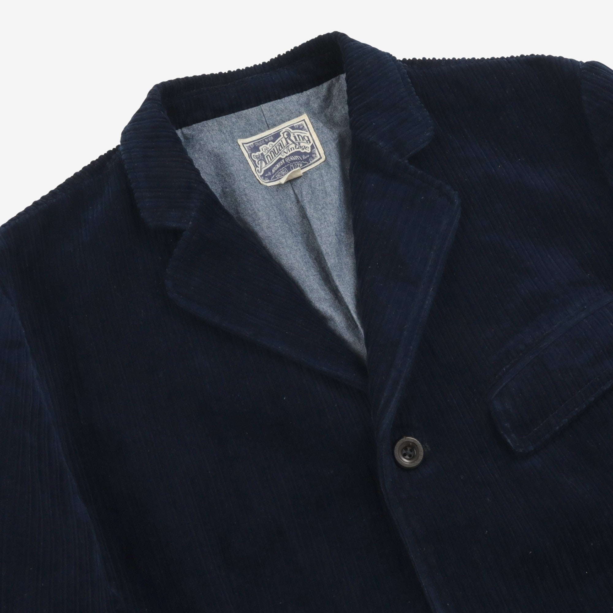 1920s French Indigo Corduroy Jacket