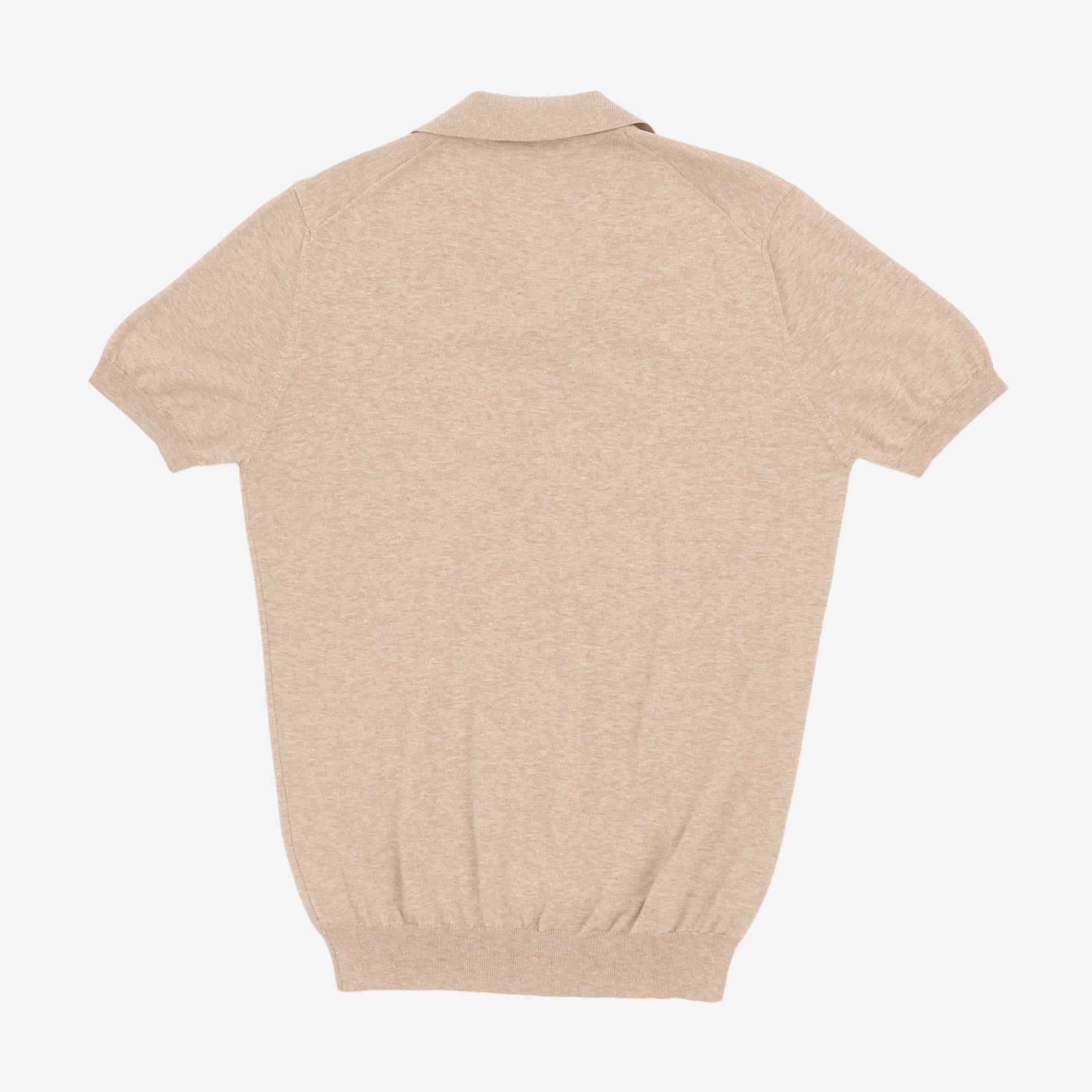 Knitted Open Collar Polo